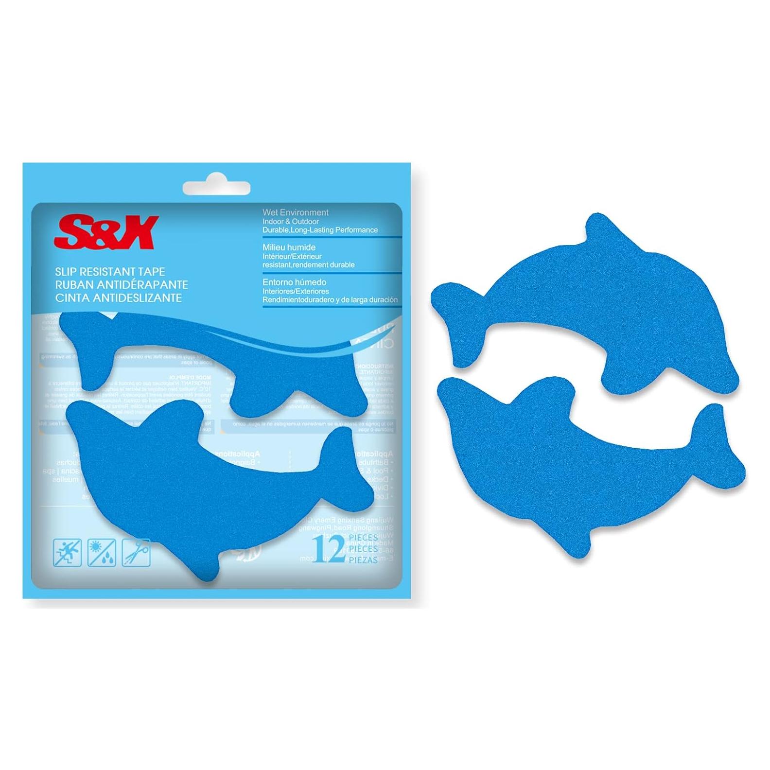 Calcomanías Antideslizantes S&X para Baño - 12 Piezas Delfín