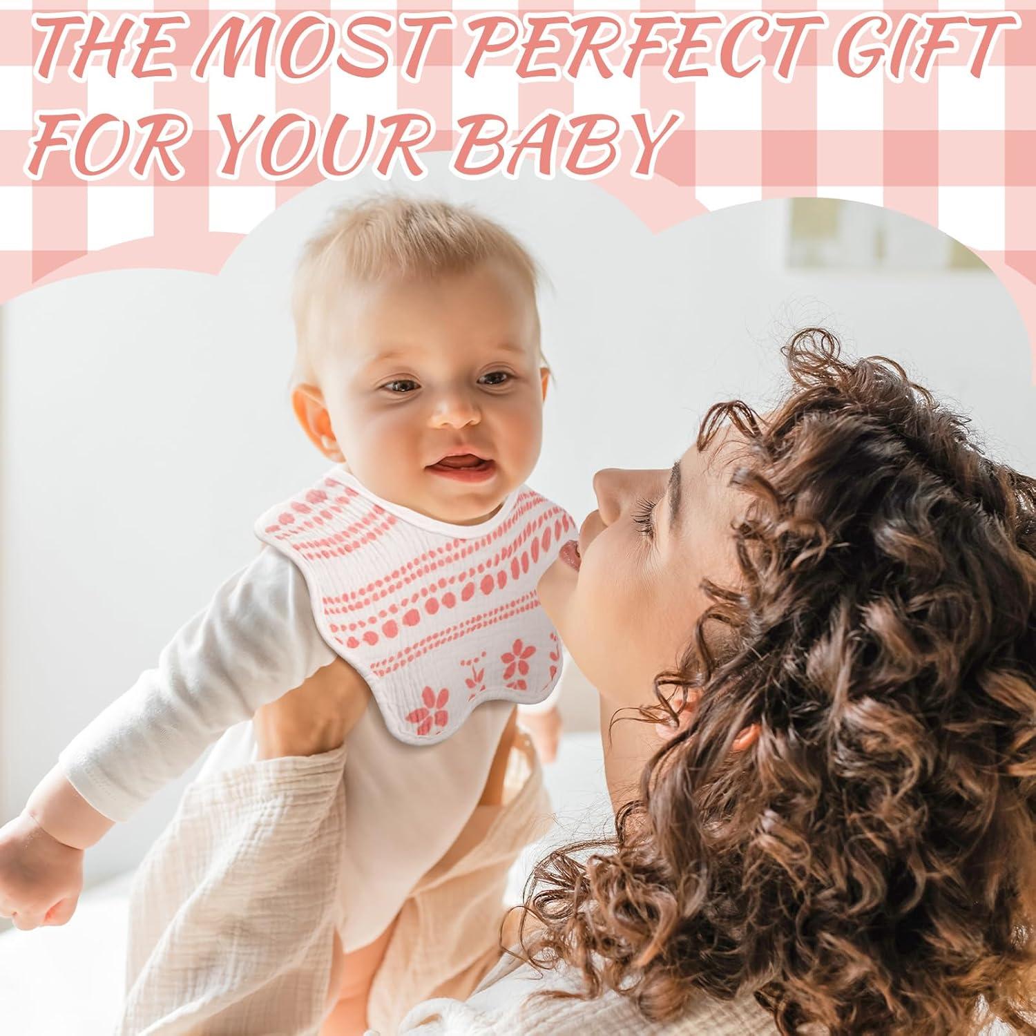 Paquete de 6 Baberos de Muselina 100% Algodón Ajustables