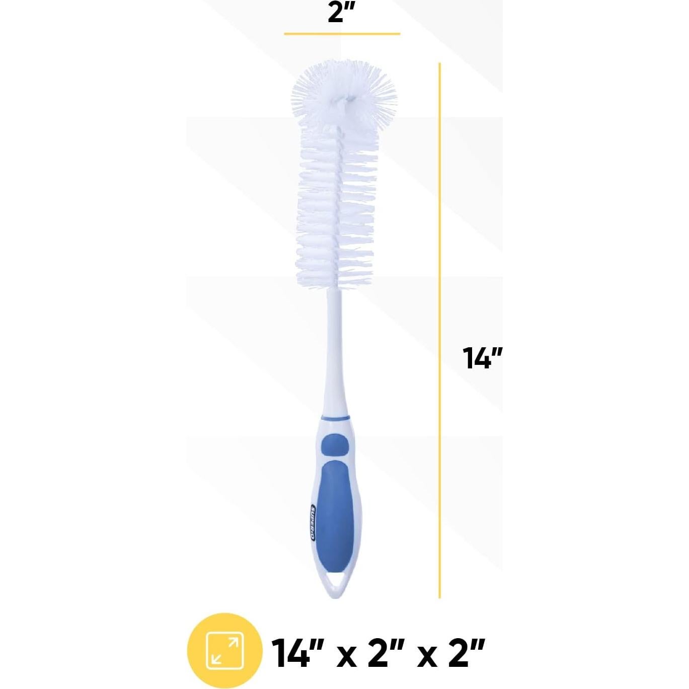 Cepillo de Botellas Superio Azul y Blanco con Mango Ergonómico