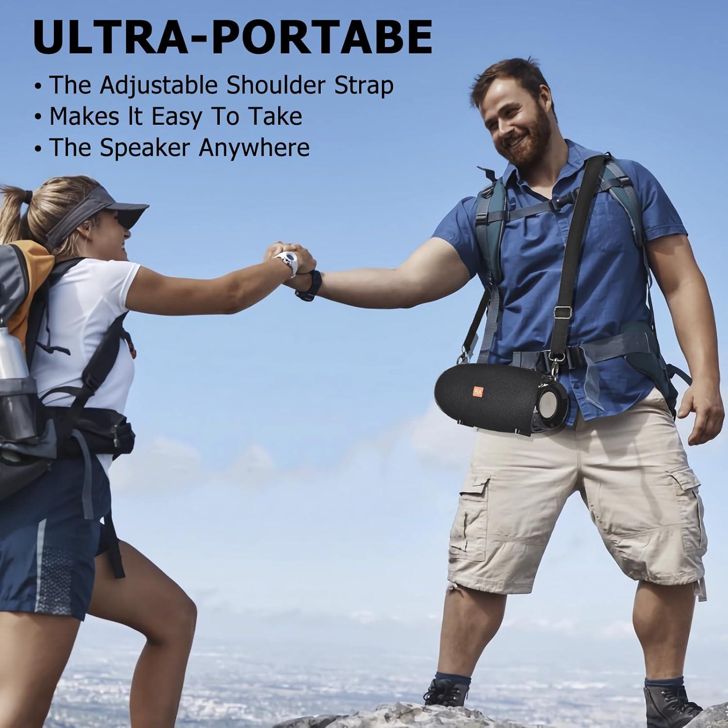 Altavoz Bluetooth Portátil Hopjuery TG534 Negro Impermeable IPX4