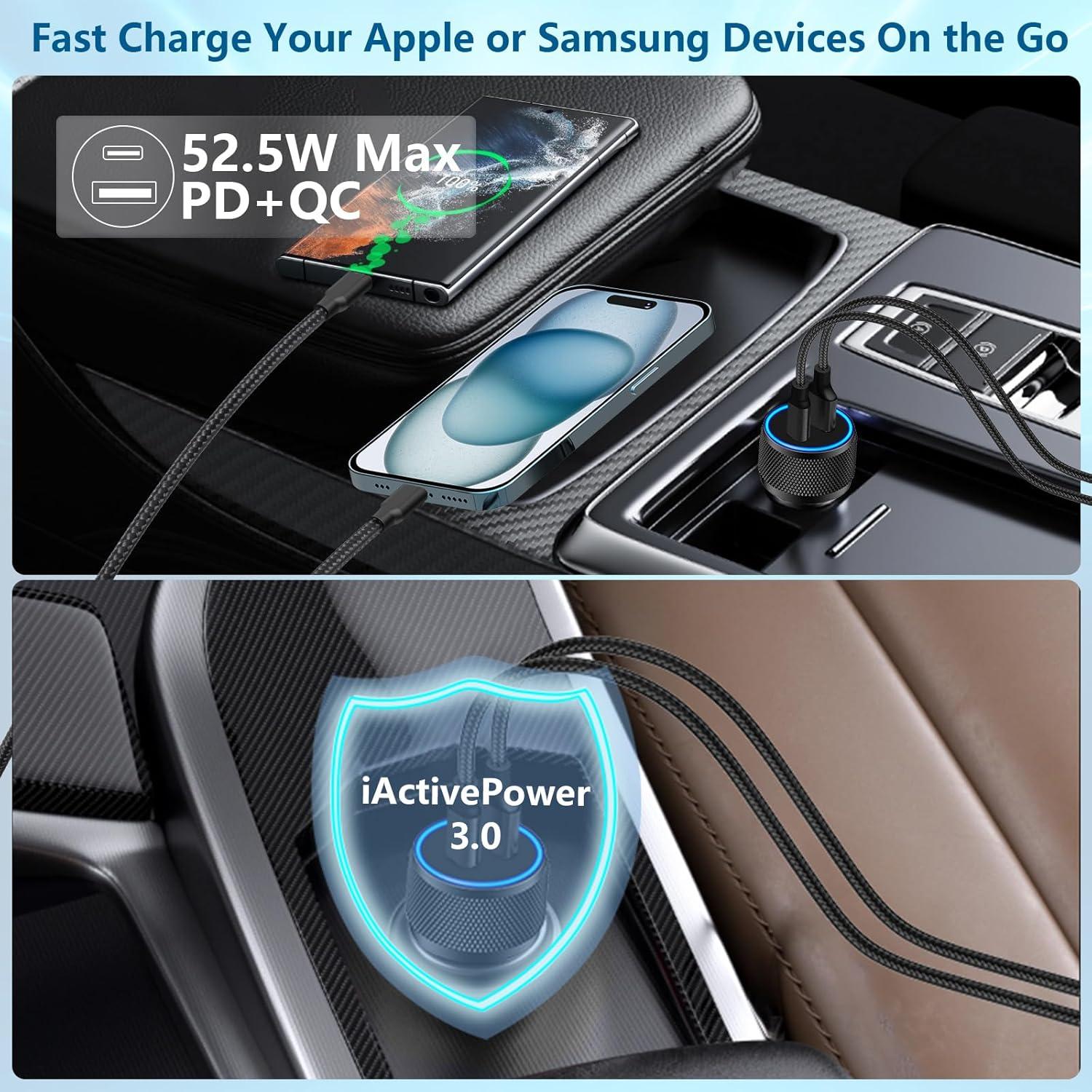 Cargador de Coche Rápido 52.5W Rombica USB-C y USB-A MFi