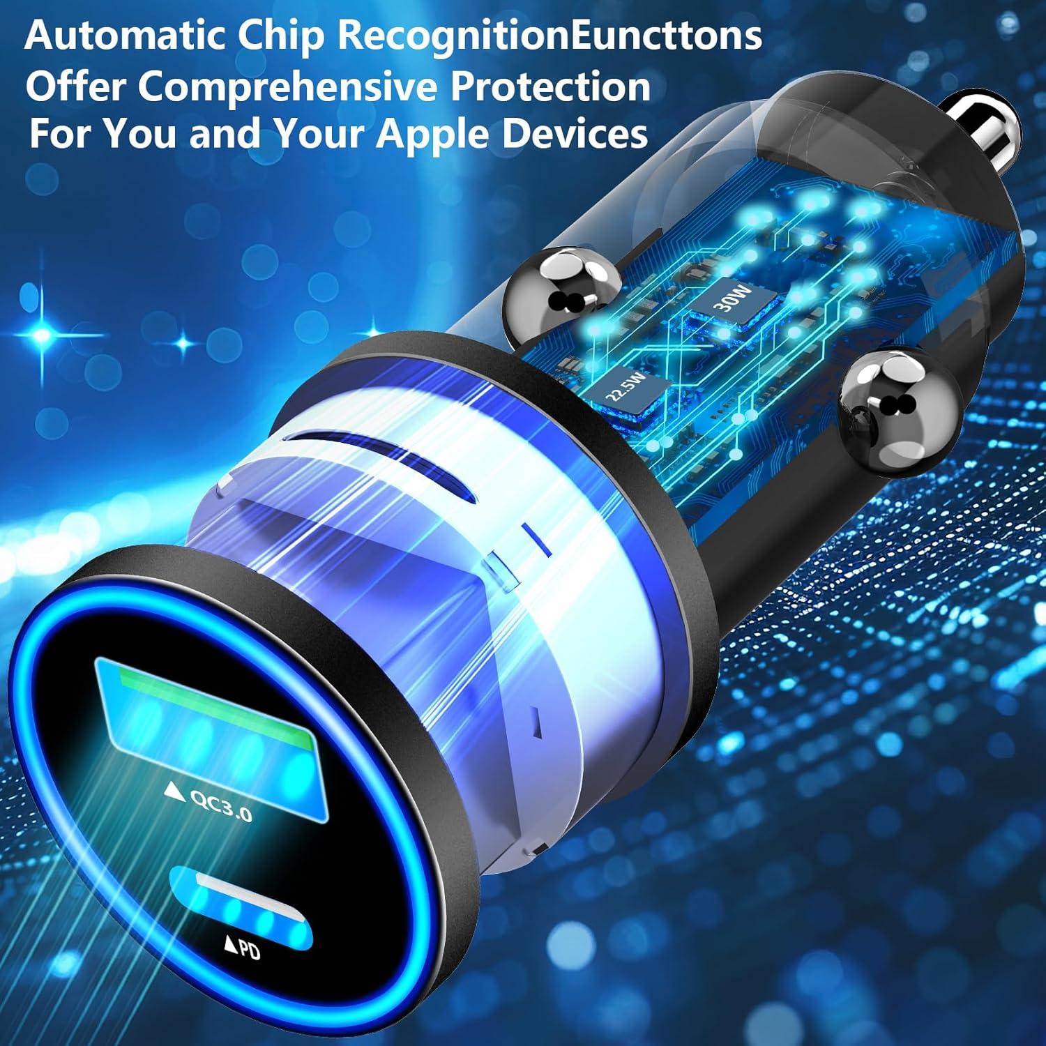 Cargador de Coche Rápido 52.5W Rombica USB-C y USB-A MFi