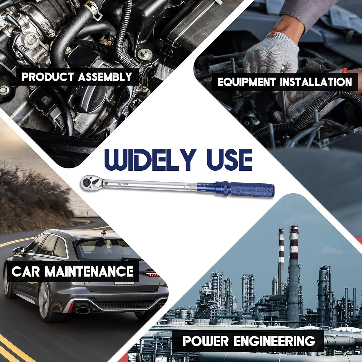 Llave de Torque UYECOVE 1/2" 10-160FT.LB / 13.6-217N.M con Bandeja