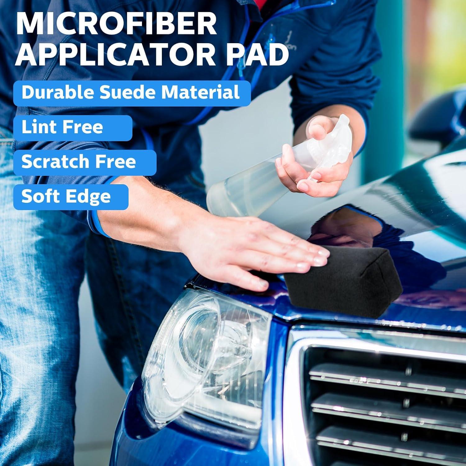 Riakrum 12 Almohadillas Aplicadoras Microfibra para Cera Automóvil