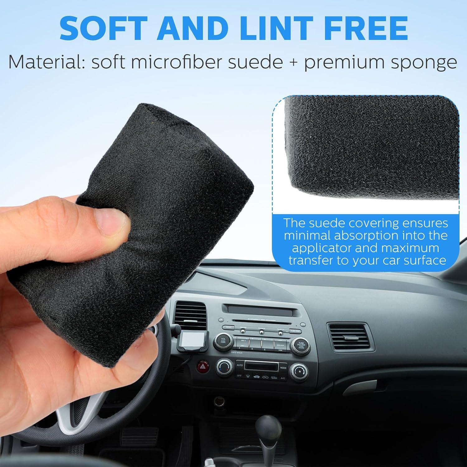 Riakrum 12 Almohadillas Aplicadoras Microfibra para Cera Automóvil