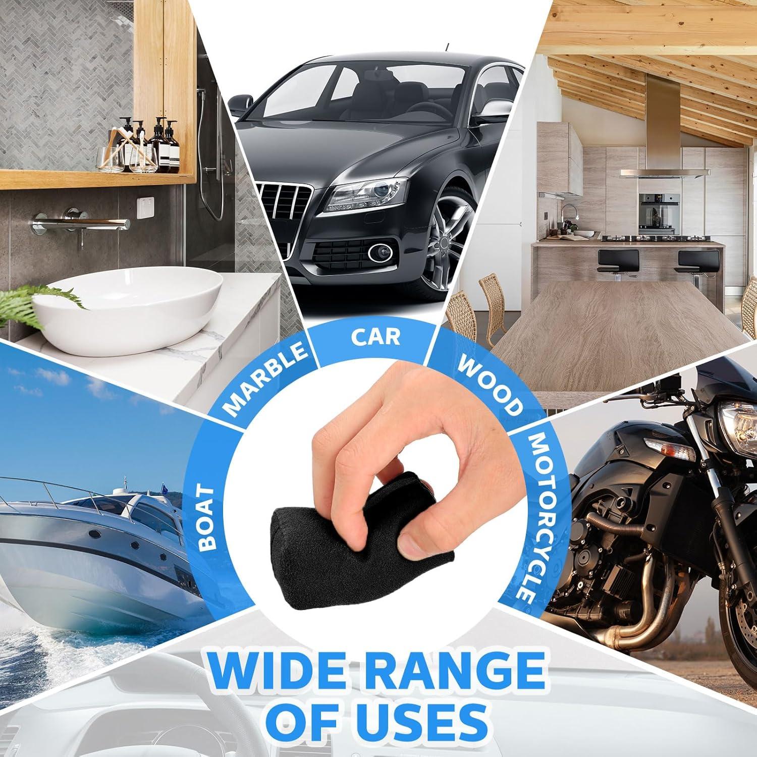 Riakrum 12 Almohadillas Aplicadoras Microfibra para Cera Automóvil