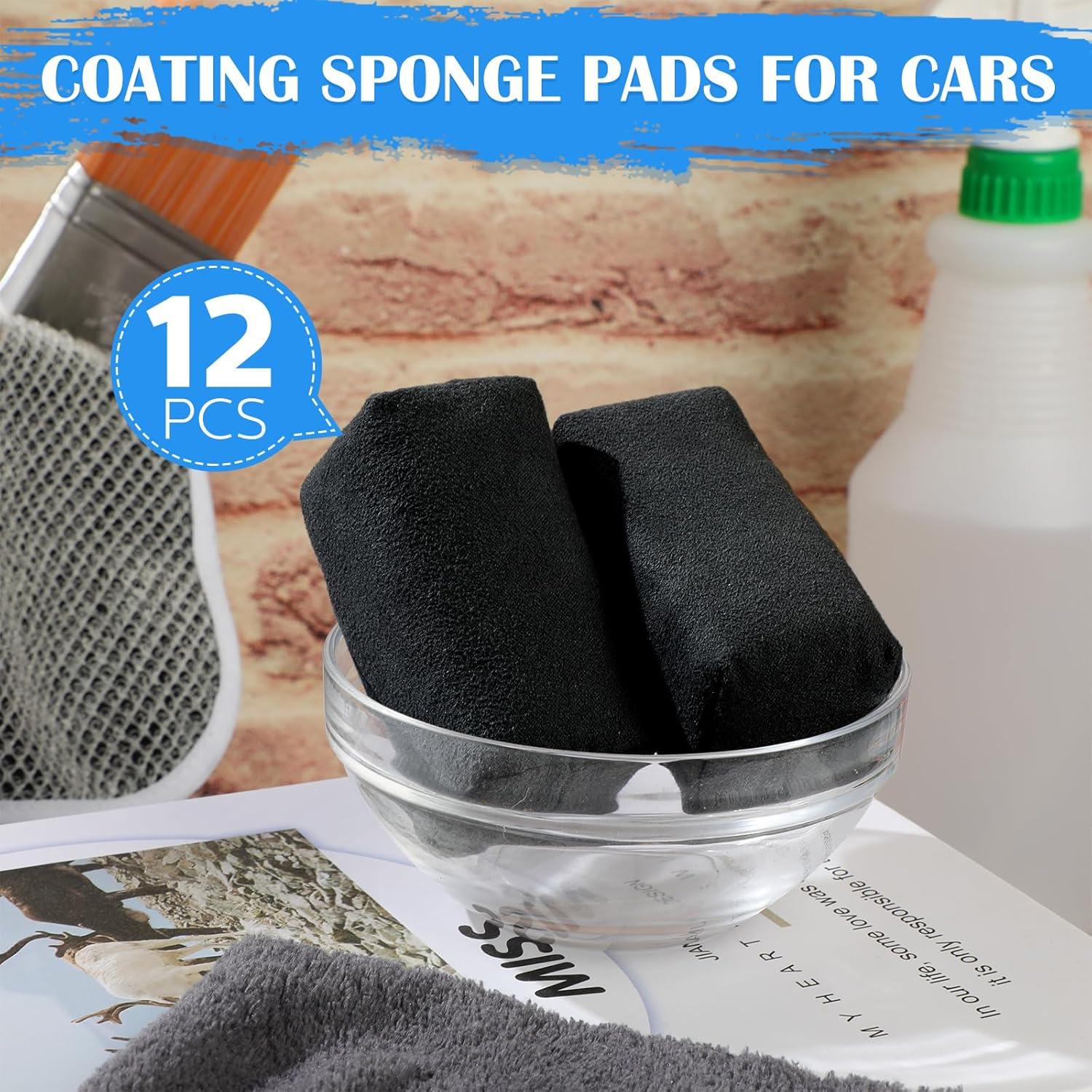 Riakrum 12 Almohadillas Aplicadoras Microfibra para Cera Automóvil
