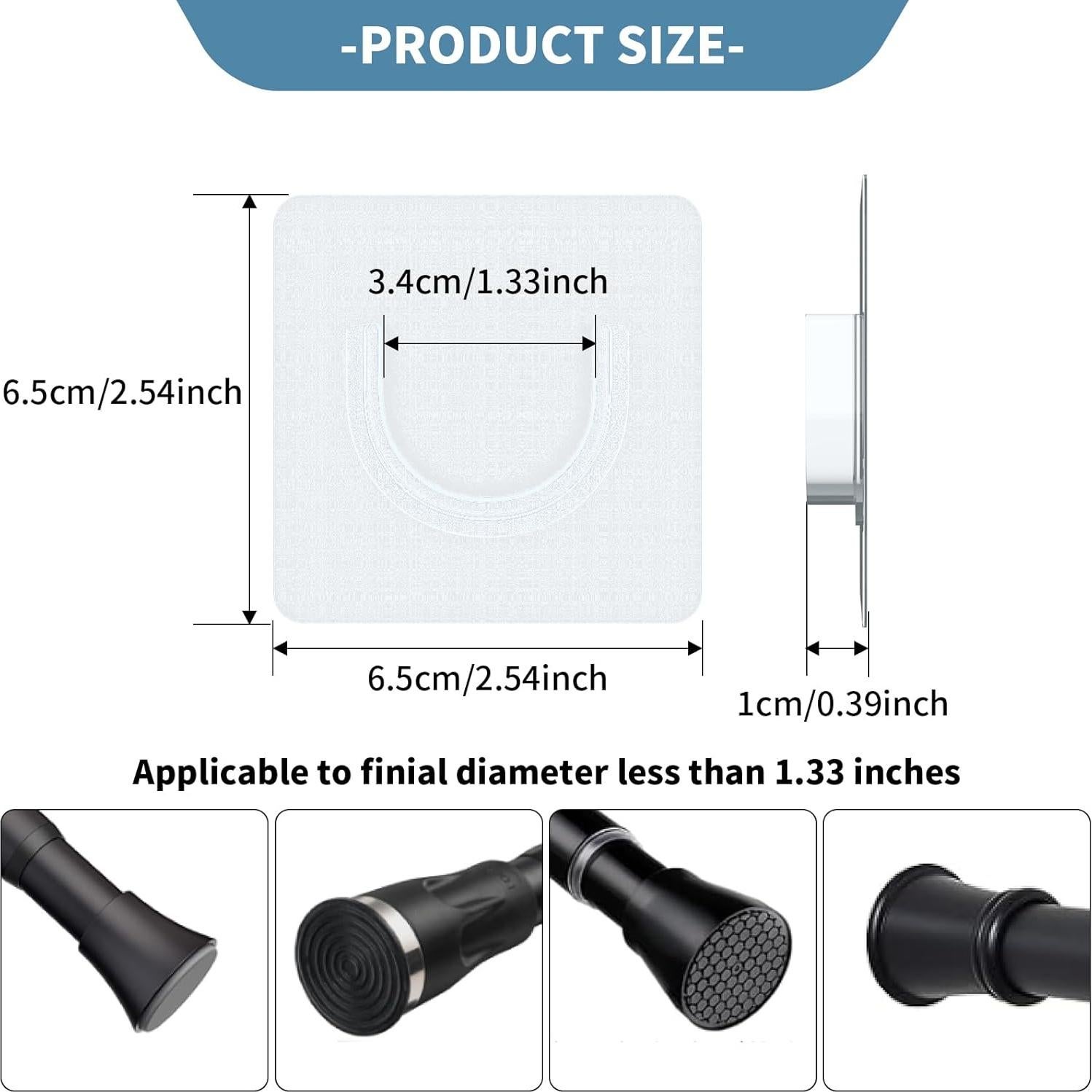 Soportes de Varilla de Ducha Adhesivos UAREP 4 Piezas 9.1 kg