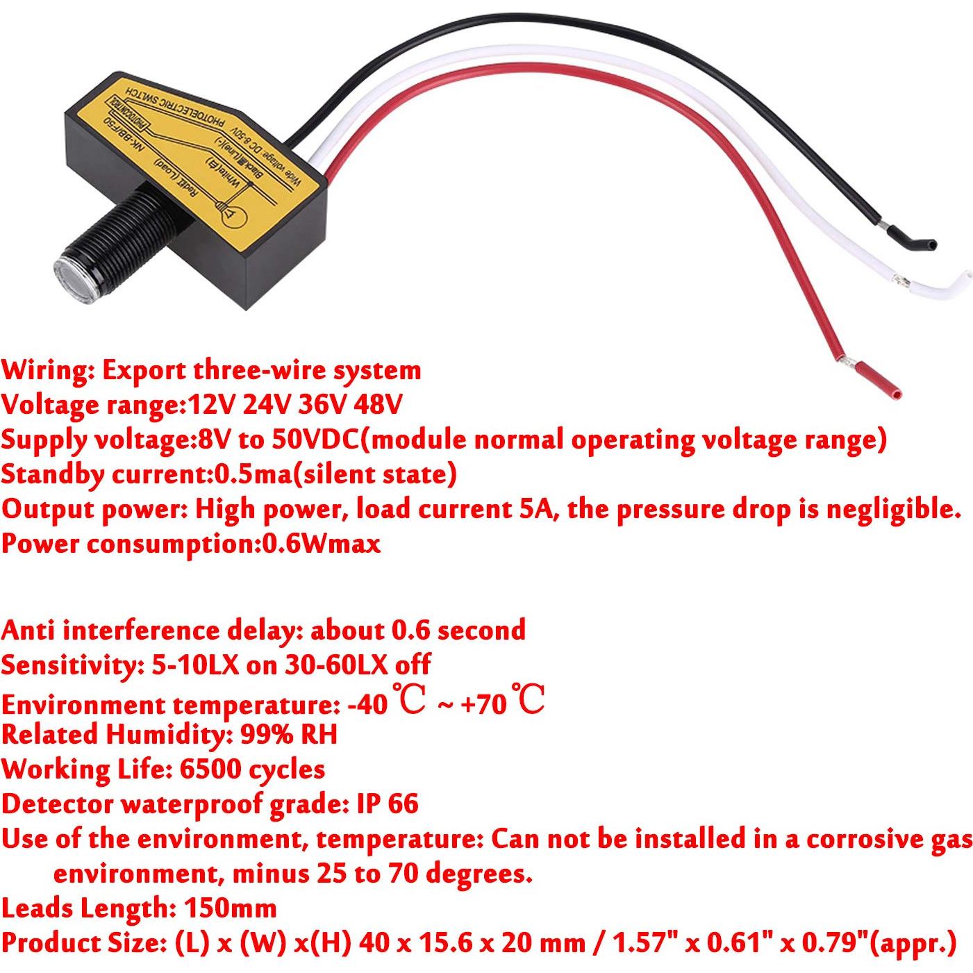 Interruptor Fotoeléctrico DC 12V-48V Lelukee - Paquete de 2