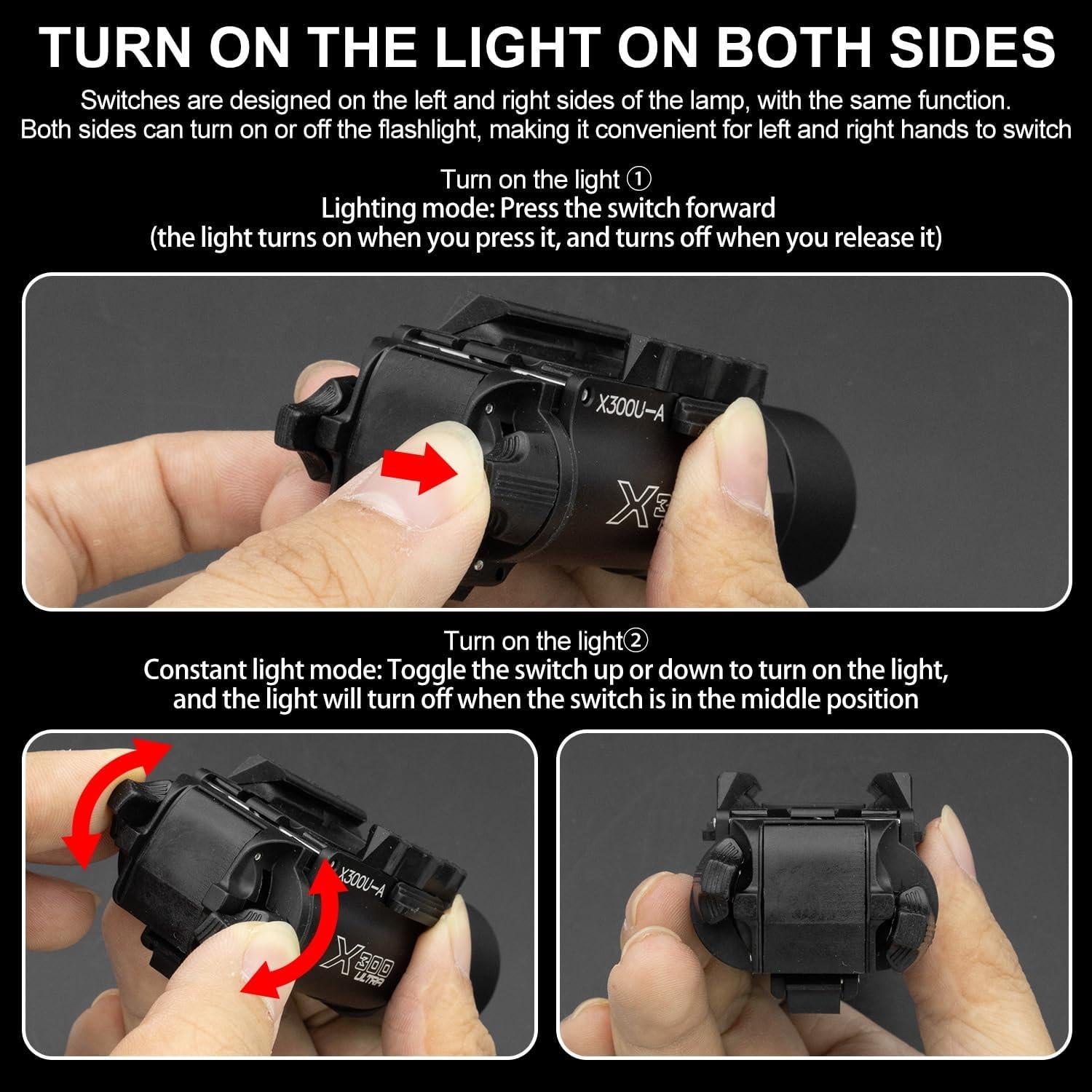 Linterna Táctica LED Zhongren X300-A 800 Lúmenes para Pistola