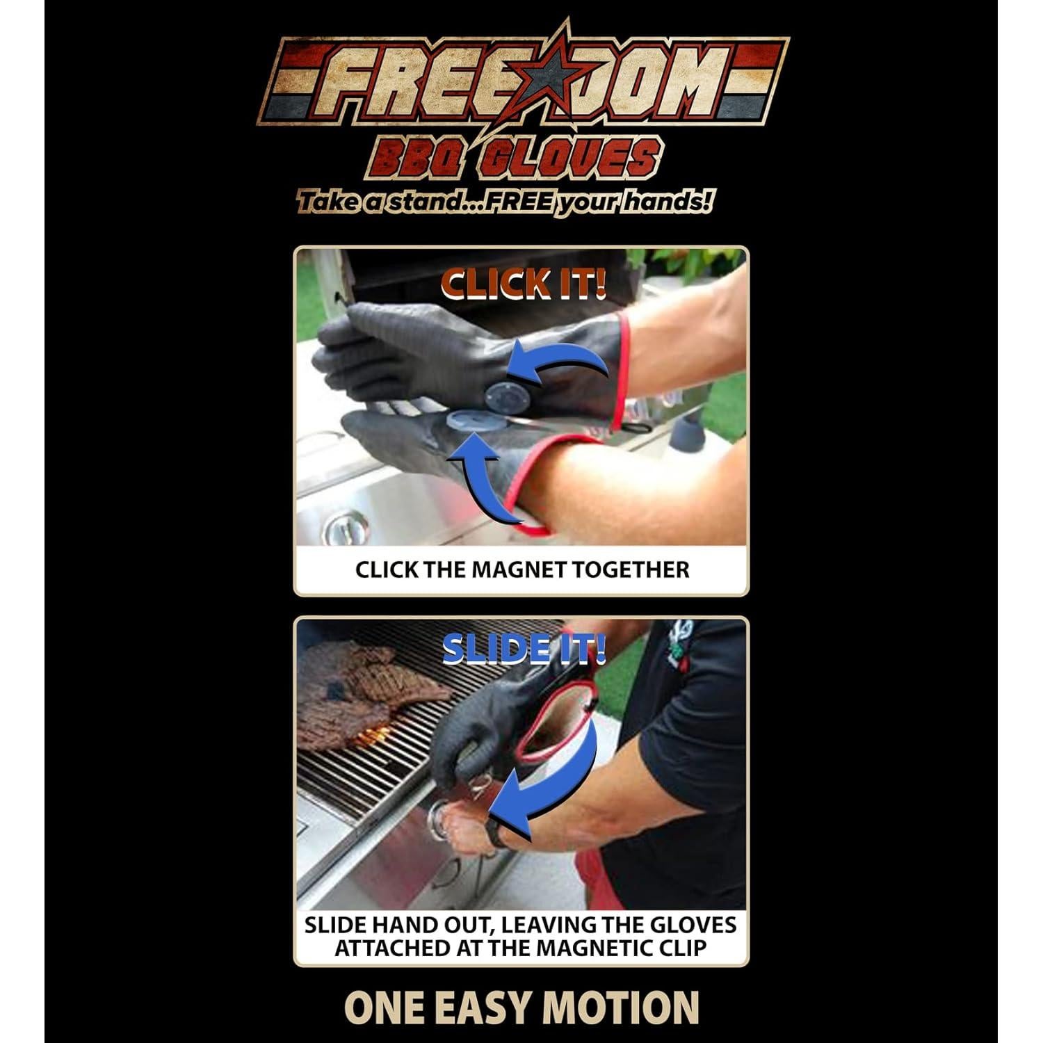 Guantes BBQ MagneCHEF Neopreno 14" Resistencia 500°C