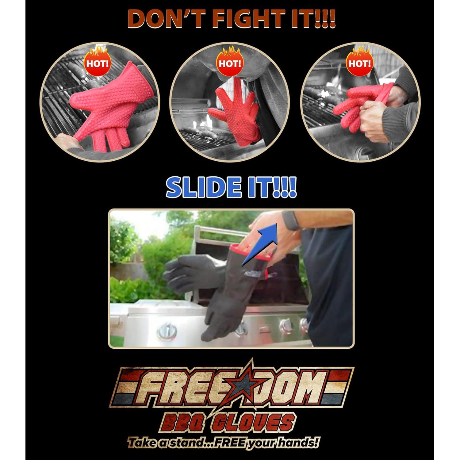 Guantes BBQ MagneCHEF Neopreno 14" Resistencia 500°C