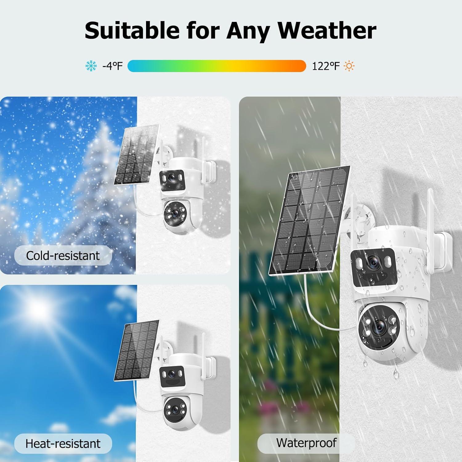 Cámara de Seguridad Solar Inalámbrica Kurain 6MP Doble Lente