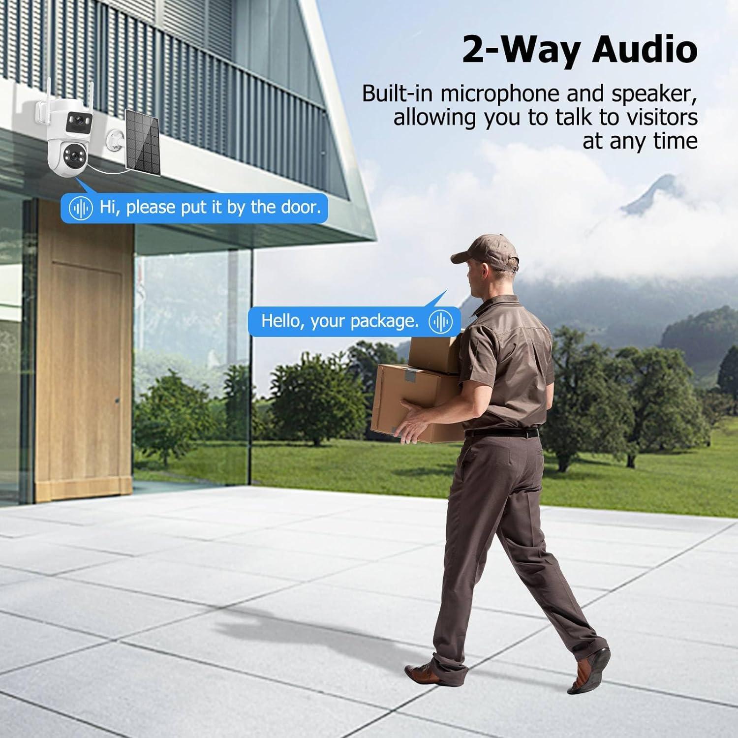 Cámara de Seguridad Solar Inalámbrica Kurain 6MP Doble Lente