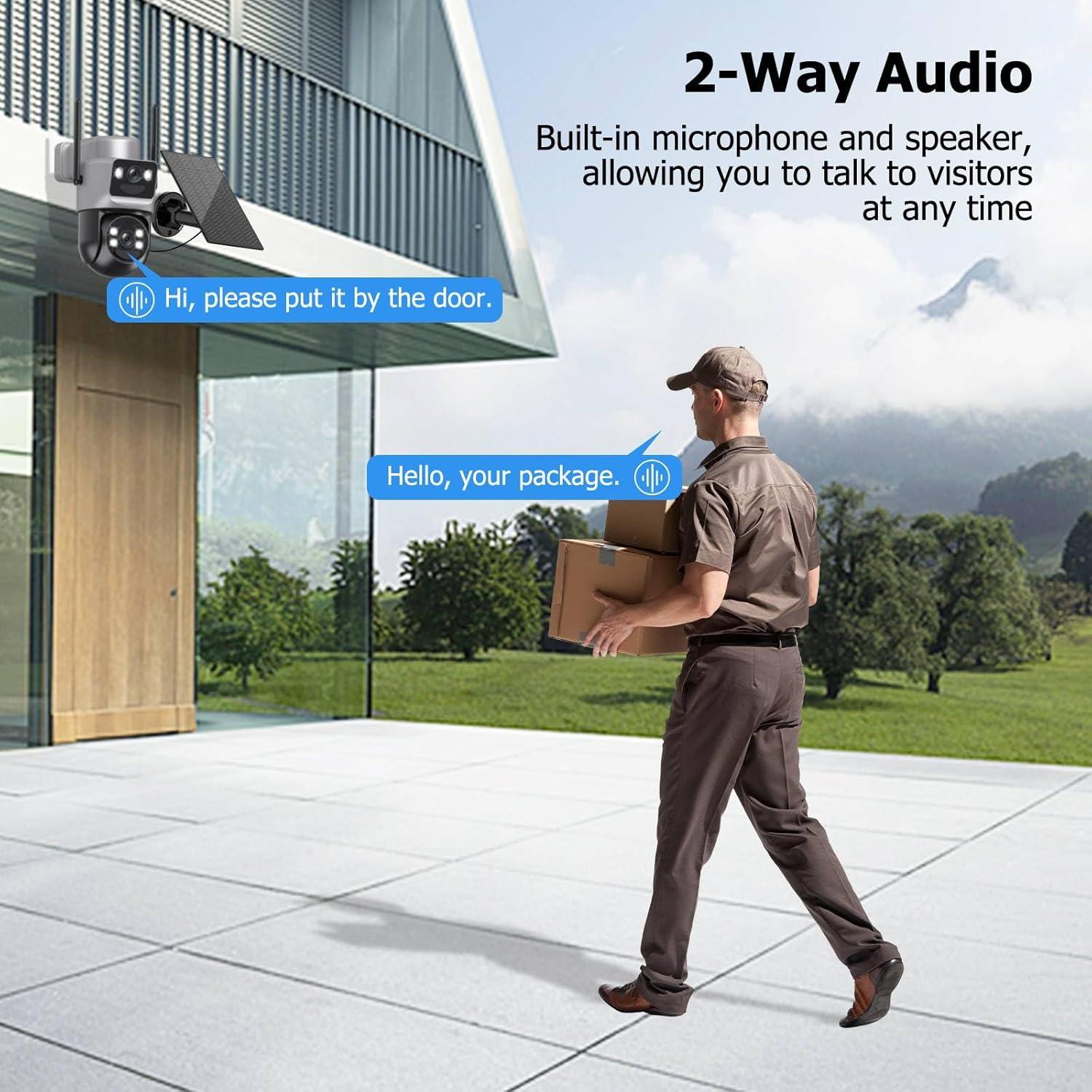 Cámara de Seguridad Solar Inalámbrica Kurain 6MP Doble Lente