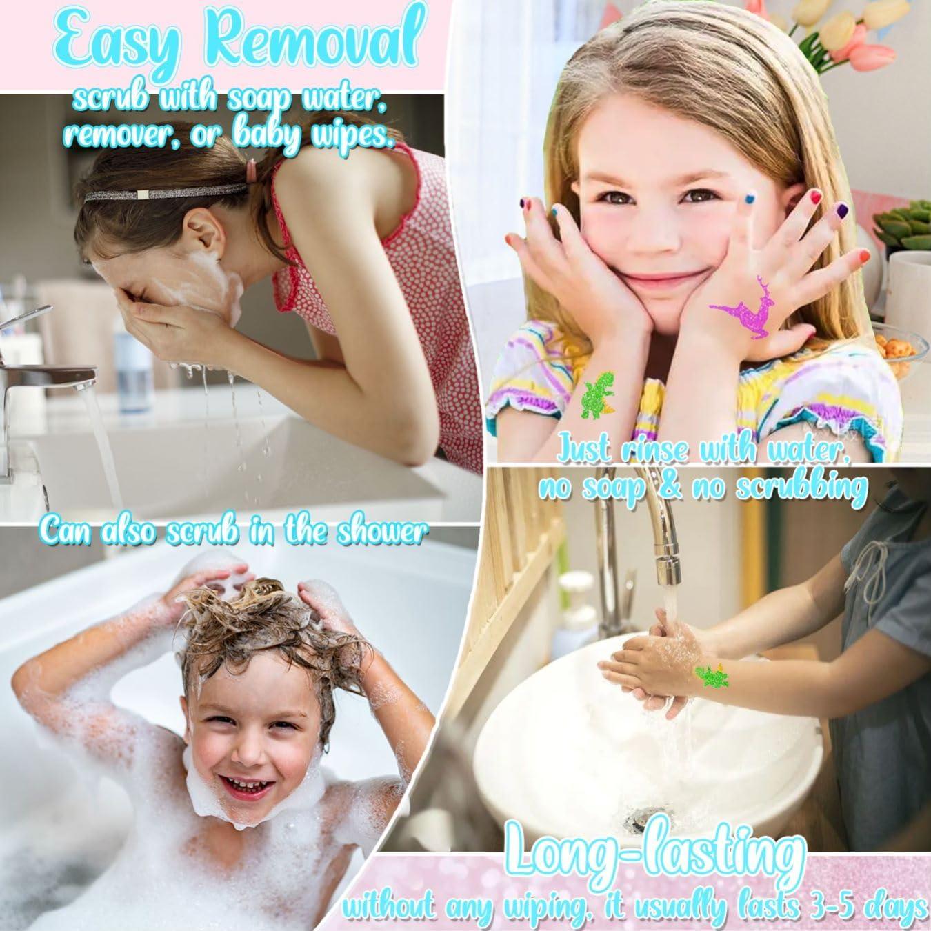 Kit de Tatuajes de Brillo TEUVO 50 Colores 199 Plantillas