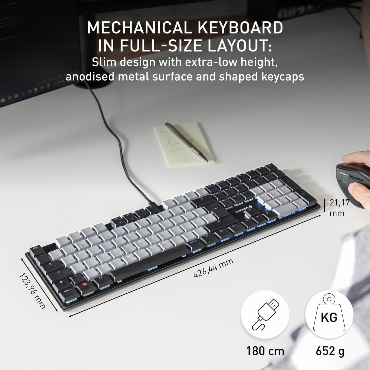 Teclado Mecánico Cherry KC 500 MX LP | Iluminación Blanca | Teclas PBT