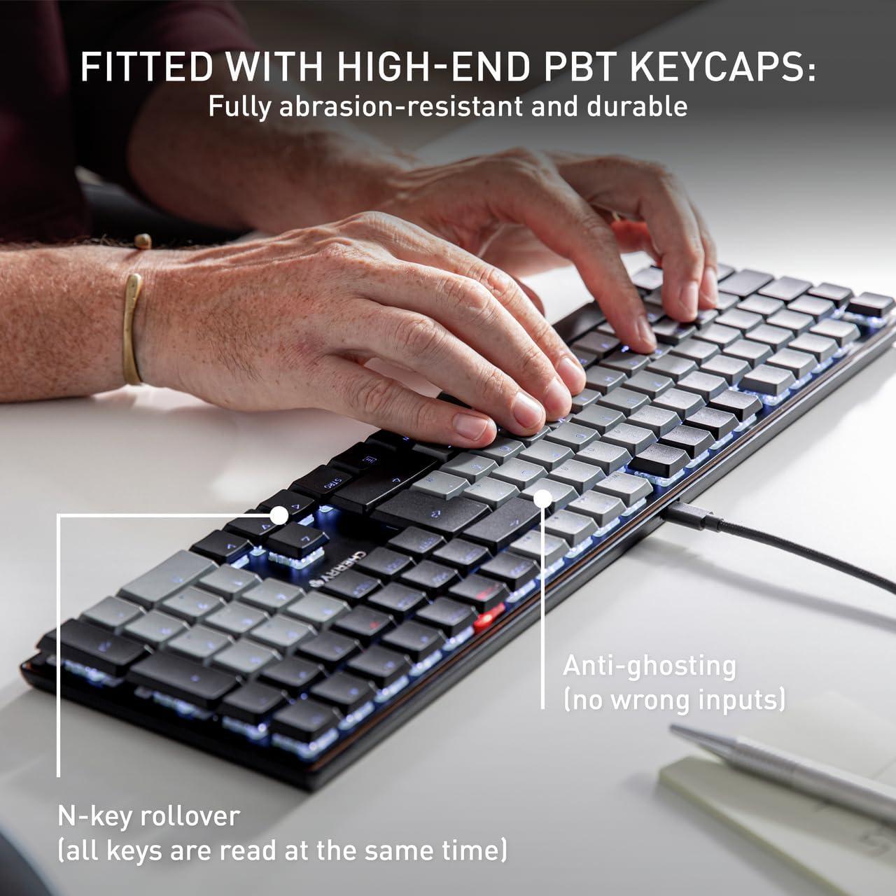 Teclado Mecánico Cherry KC 500 MX LP | Iluminación Blanca | Teclas PBT