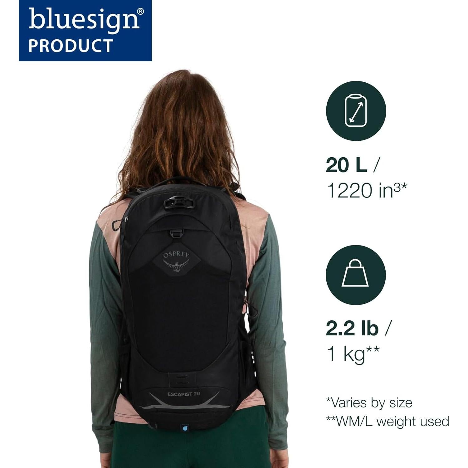 Mochila de Ciclismo Osprey Escapist 20L Negra Pequeña/Mediana