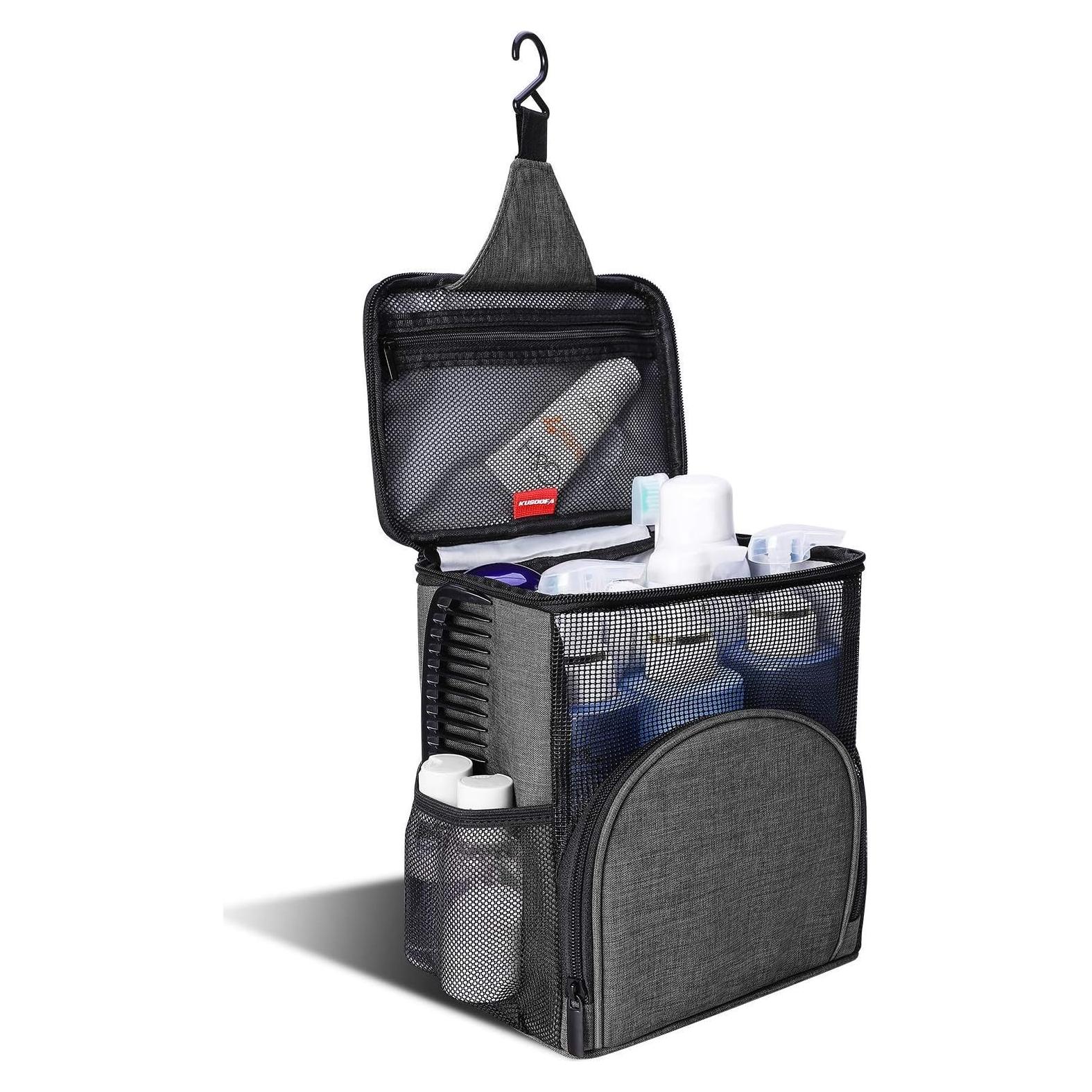 Caddy de Ducha KUSOOFA Gris 11L Portátil con Gancho Colgante