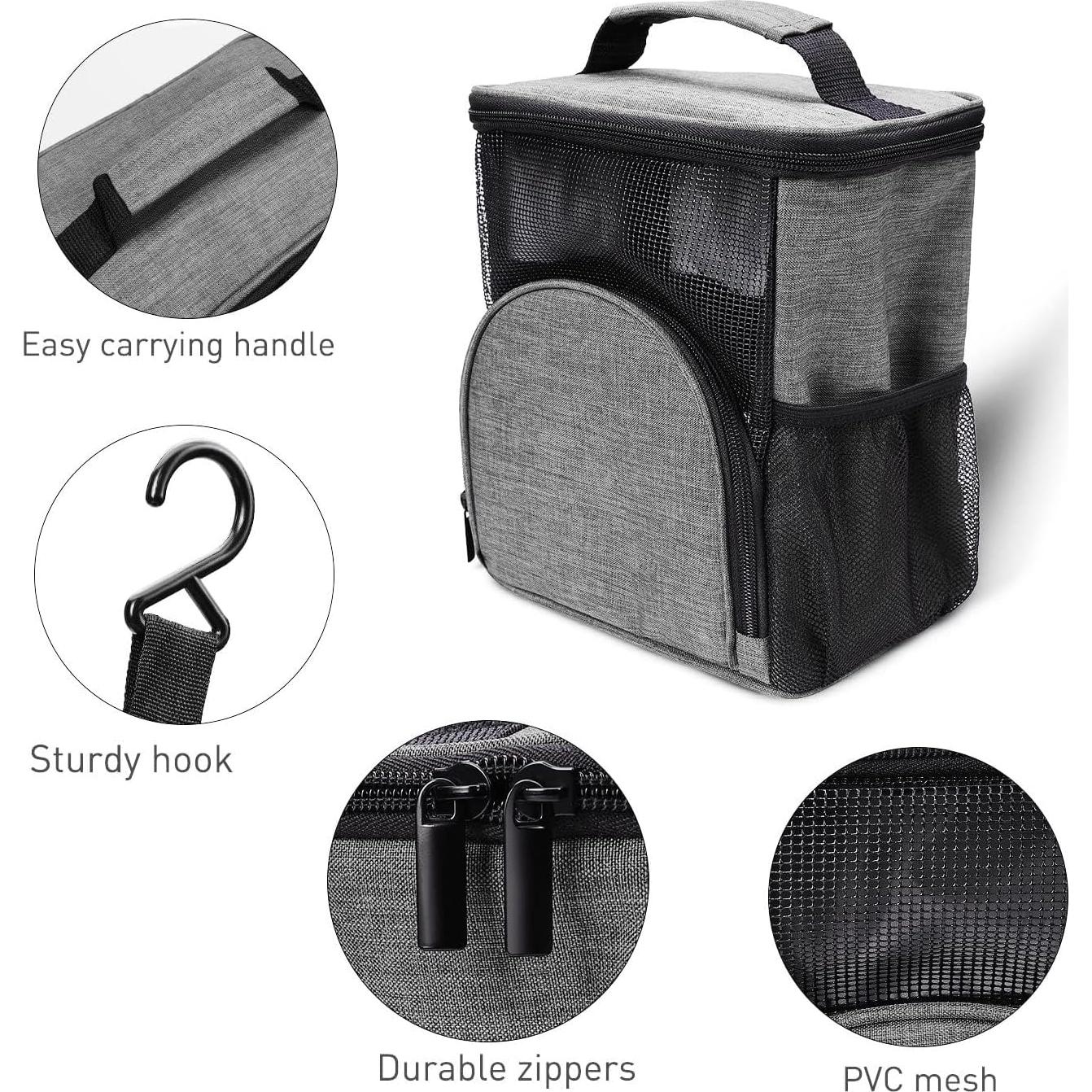 Caddy de Ducha KUSOOFA Gris 11L Portátil con Gancho Colgante