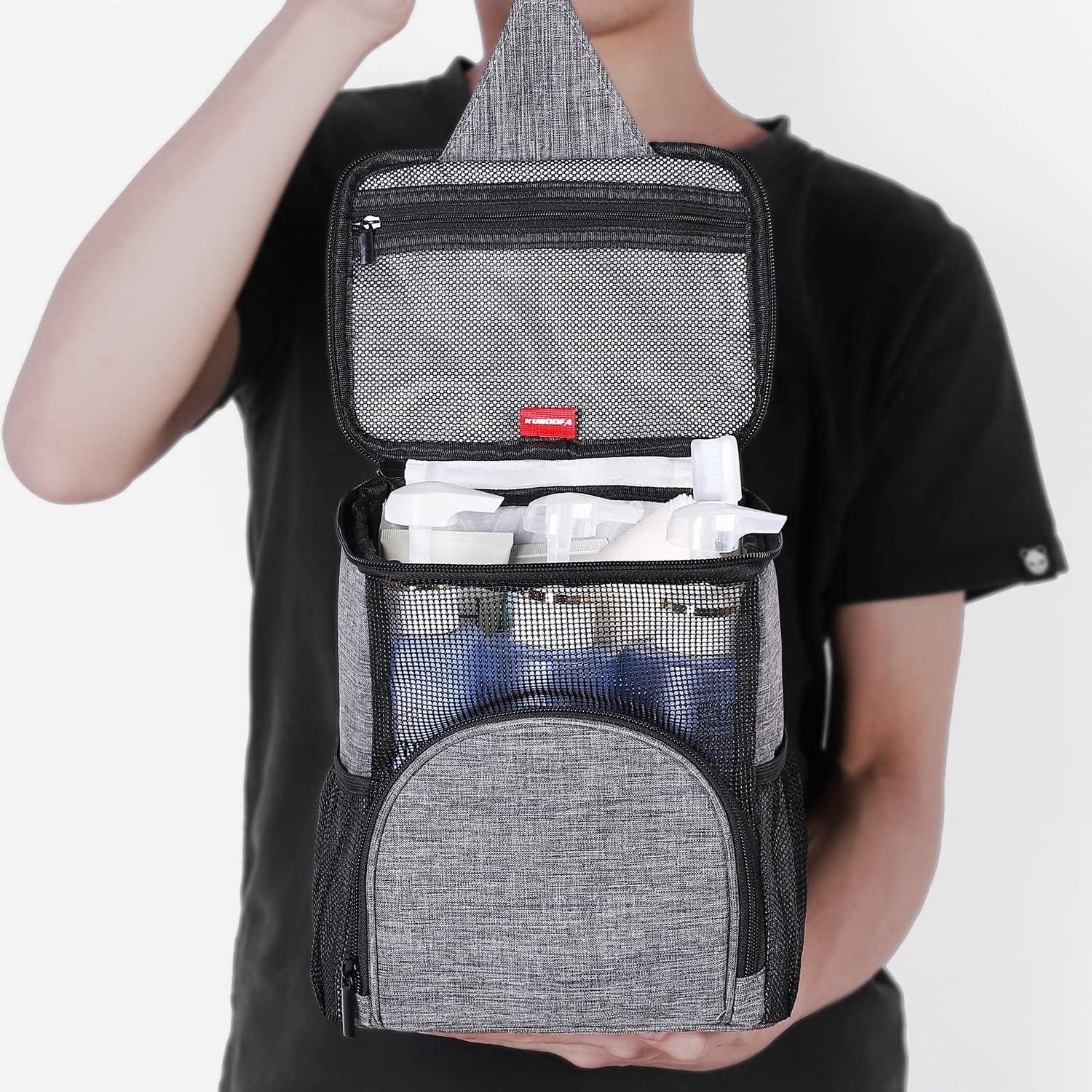 Caddy de Ducha KUSOOFA Gris 11L Portátil con Gancho Colgante