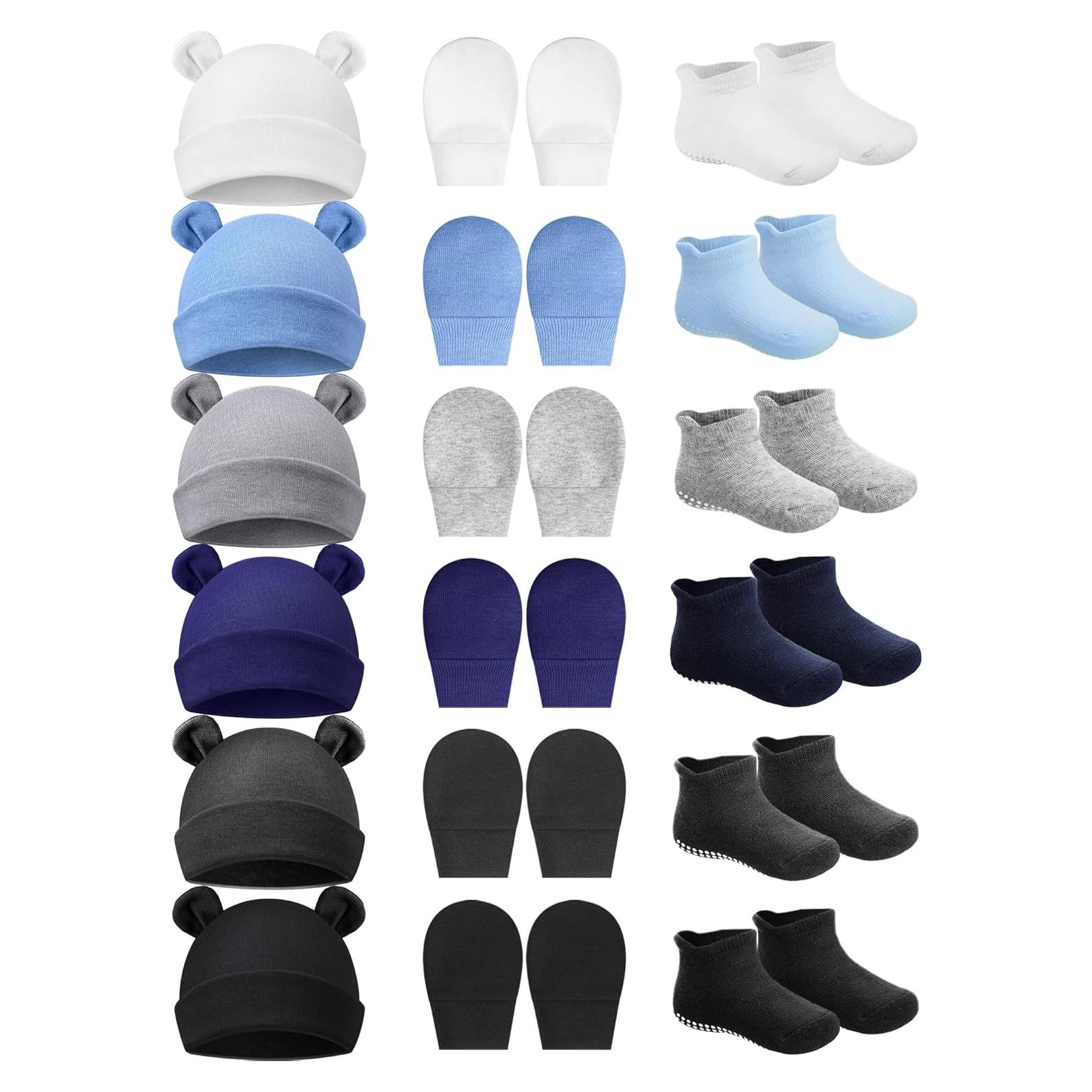 Conjunto de gorro, manoplas y calcetines Geyoga 0-6 meses