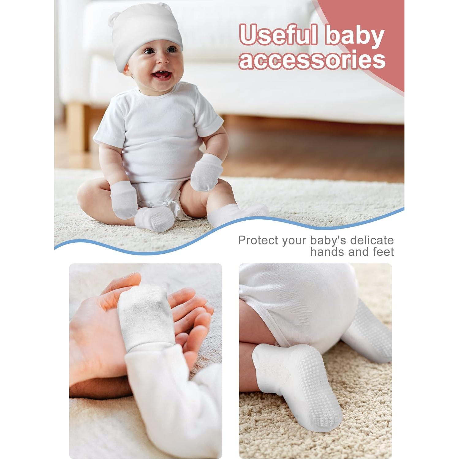 Conjunto de gorro, manoplas y calcetines Geyoga 0-6 meses