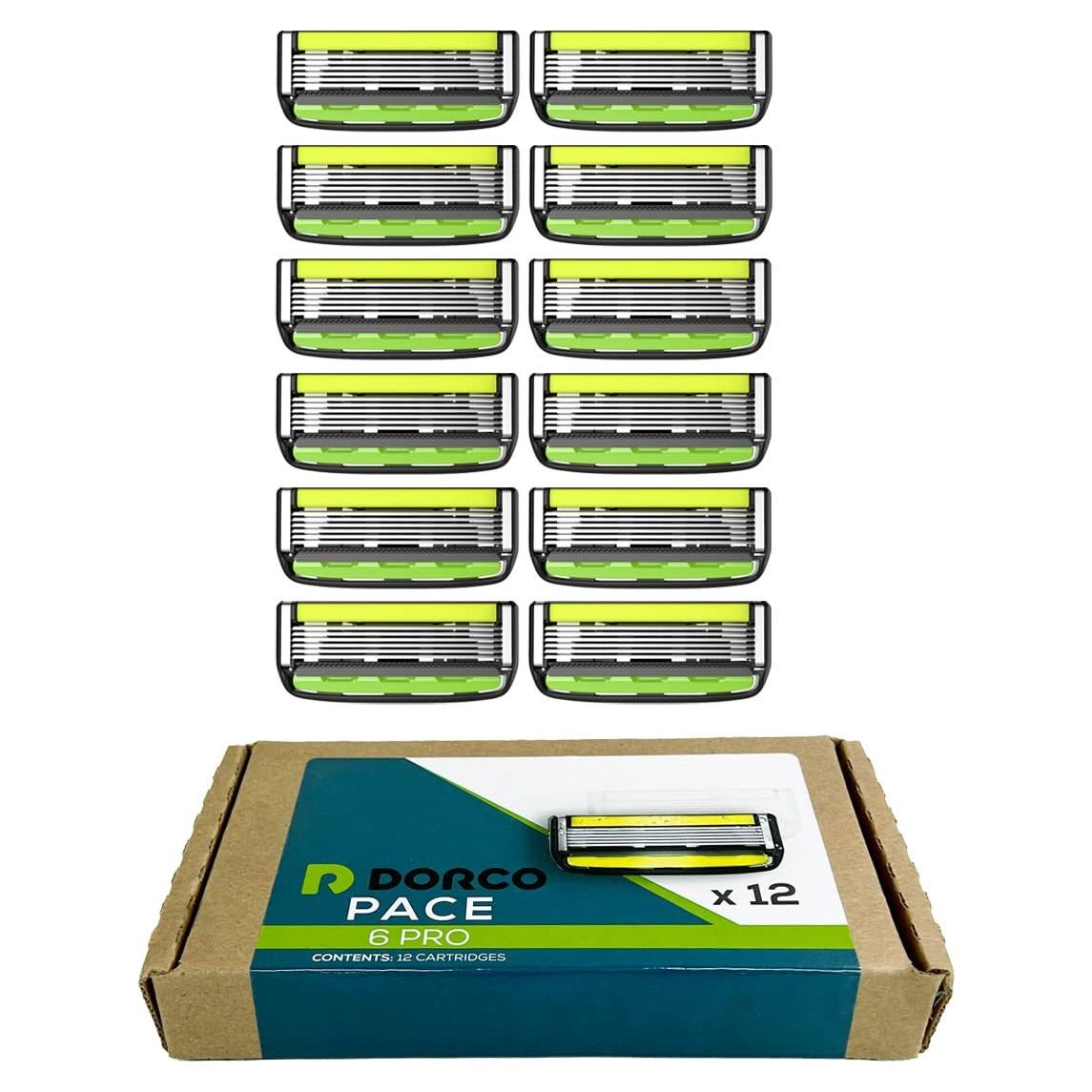 Dorco Pace 6 Pro - Sistema de Afeitado 6 Cuchillas - Recarga 12 Unidades