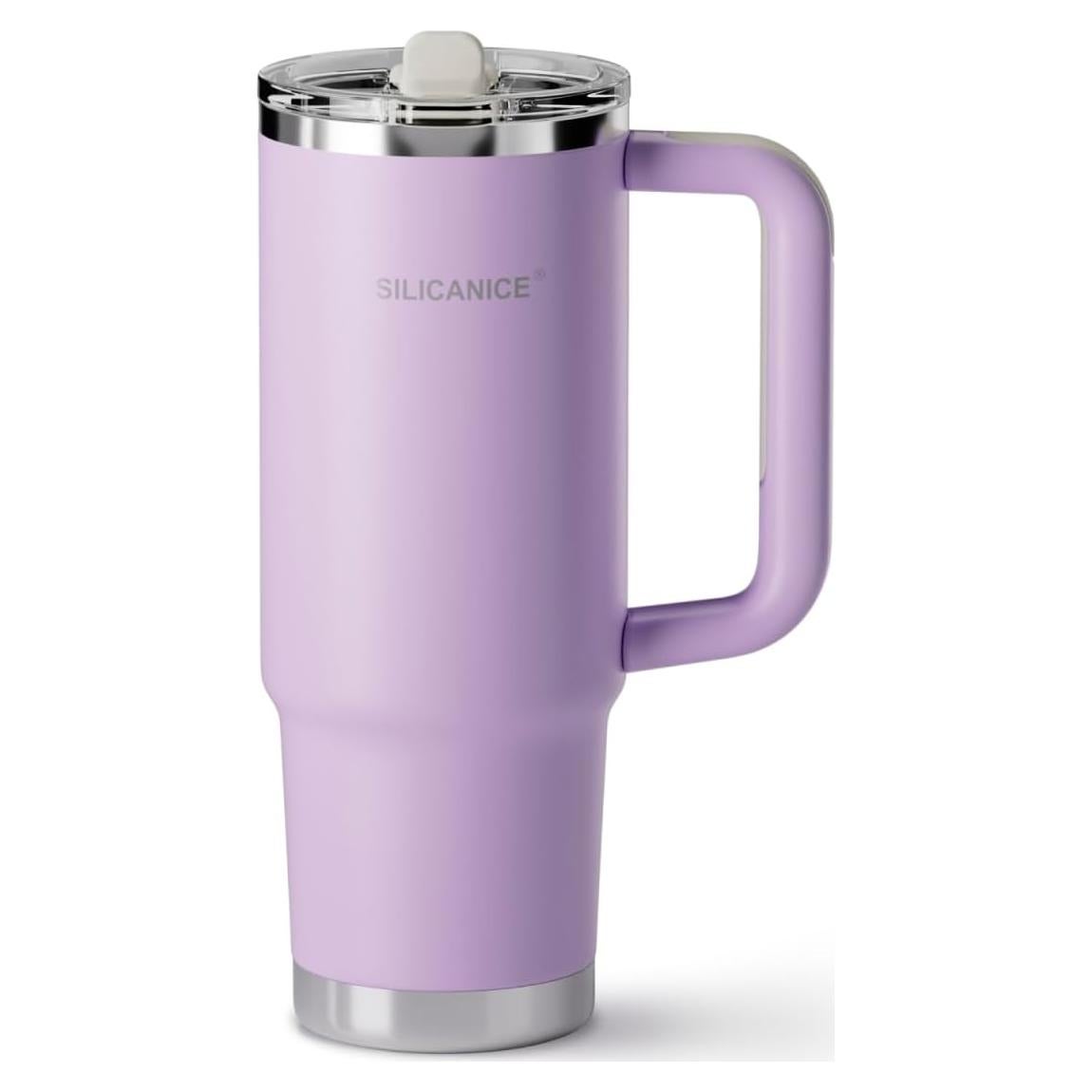 Botella de Agua SILICANICE 887 ml Aislada Doble Pared Lila