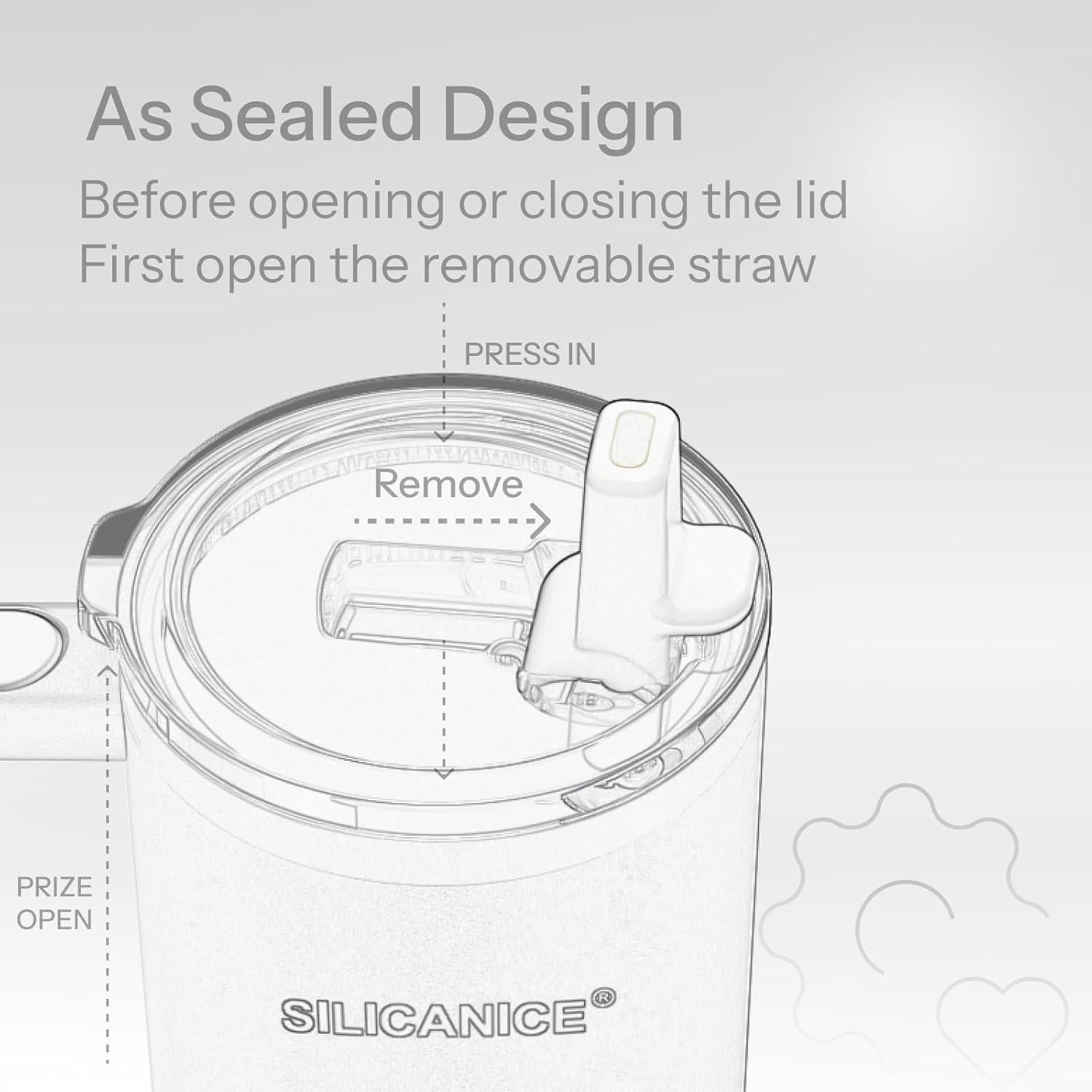 Botella de Agua SILICANICE 887 ml Aislada Doble Pared Lila