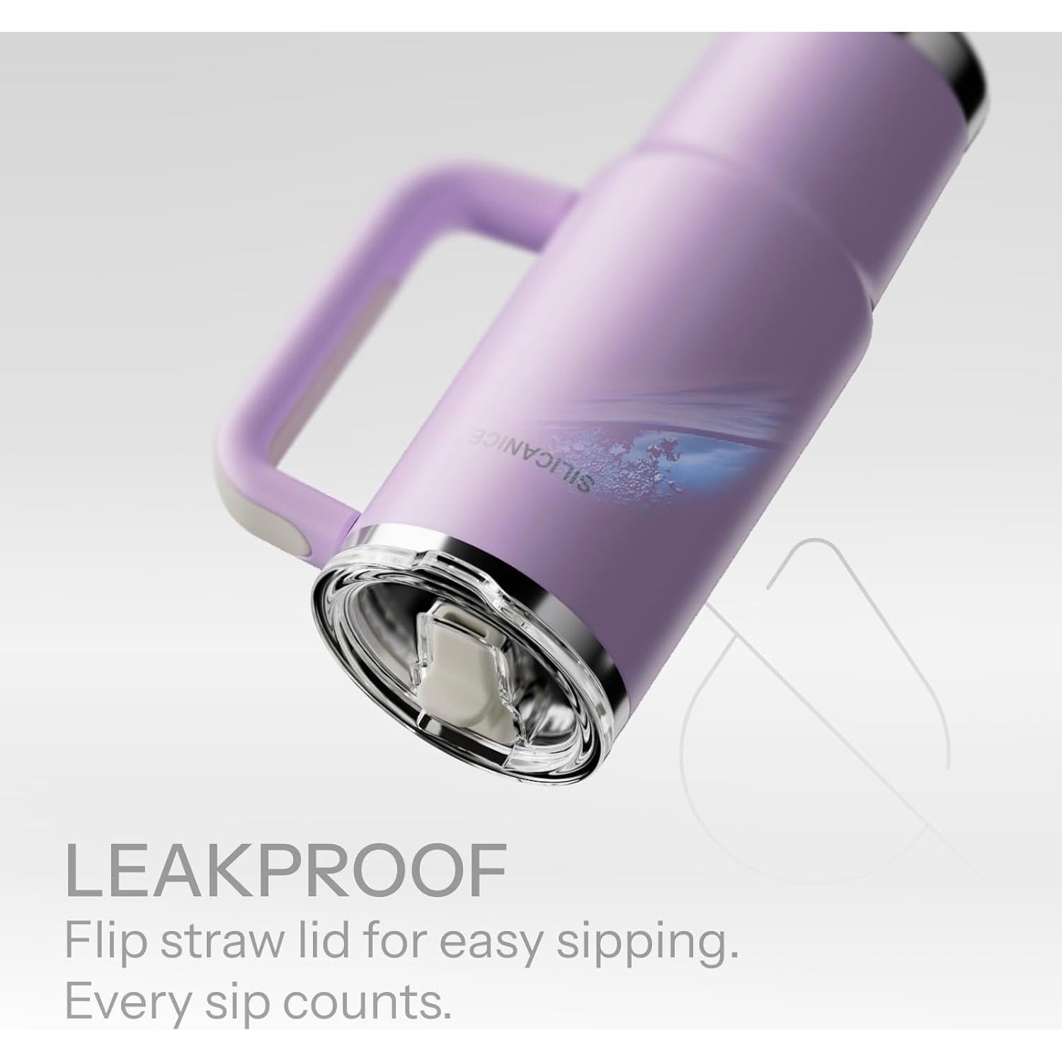 Botella de Agua SILICANICE 887 ml Aislada Doble Pared Lila