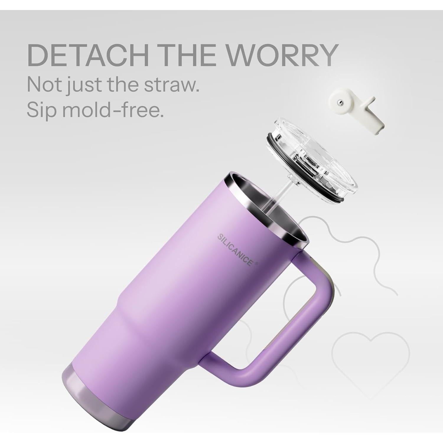 Botella de Agua SILICANICE 887 ml Aislada Doble Pared Lila
