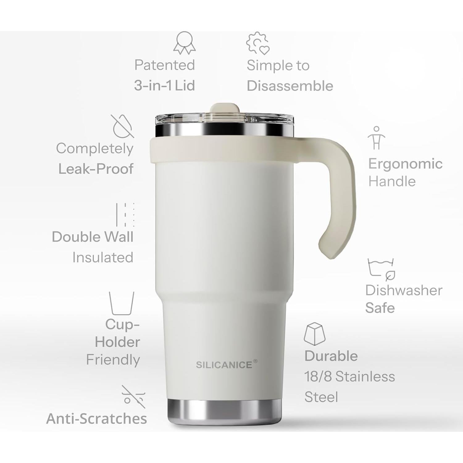 Botella de Agua SILICANICE 24 oz Acero Inoxidable Aislada