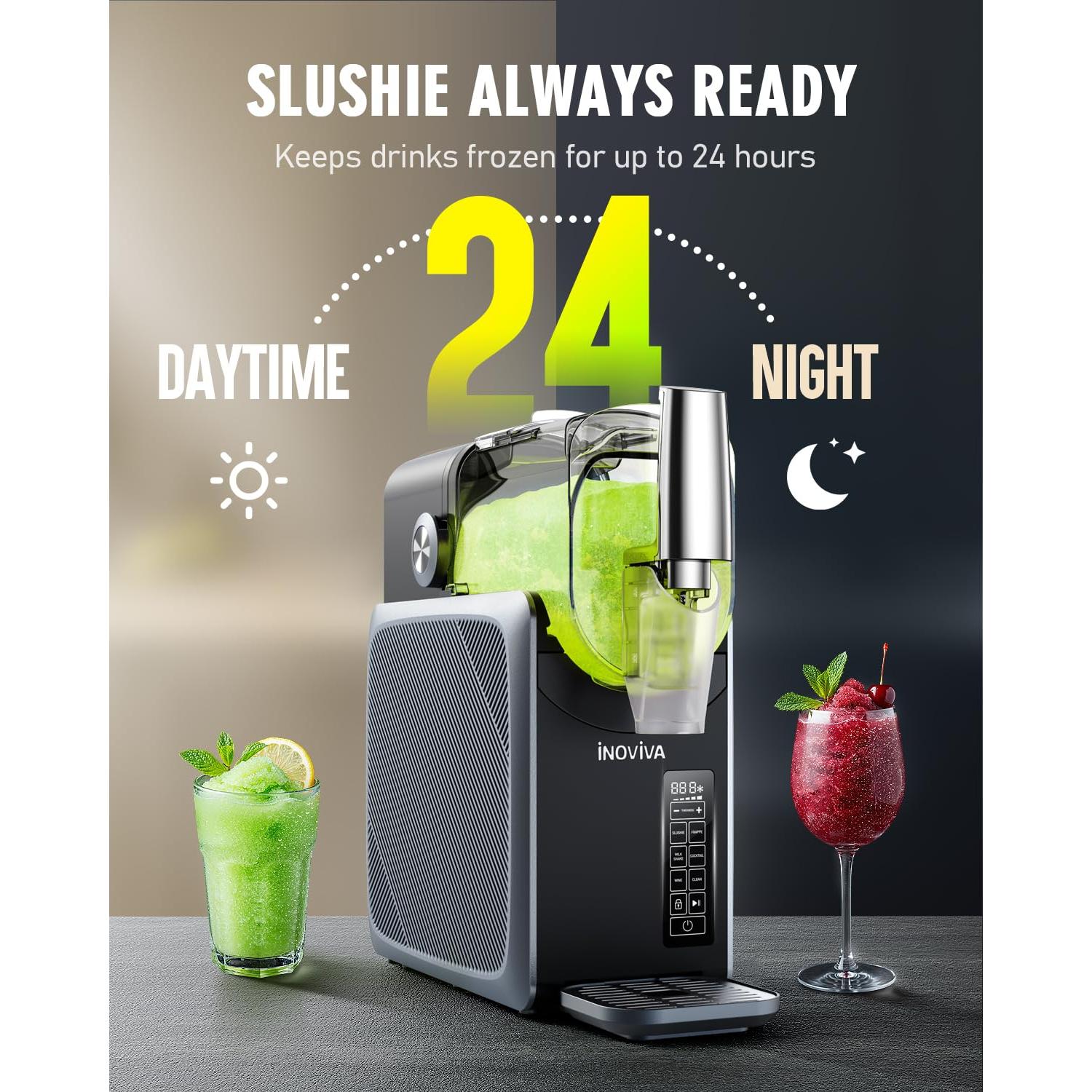 Máquina de Slushie INOVIVA 68 oz con Autolimpieza y 5 Modos