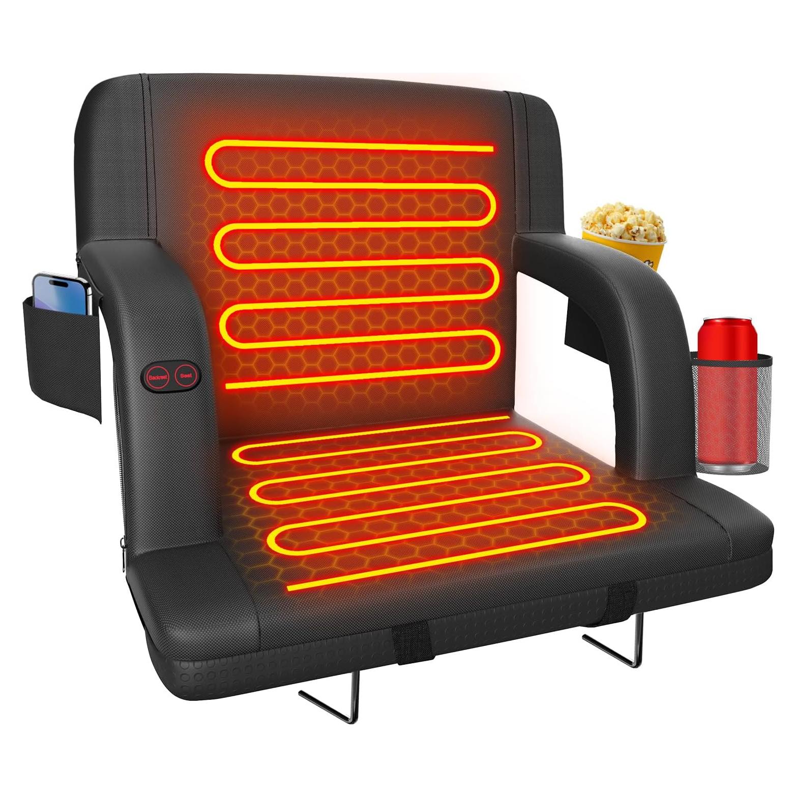 Asiento de Estadio Calentado Suteck 21" Negro con Respaldo