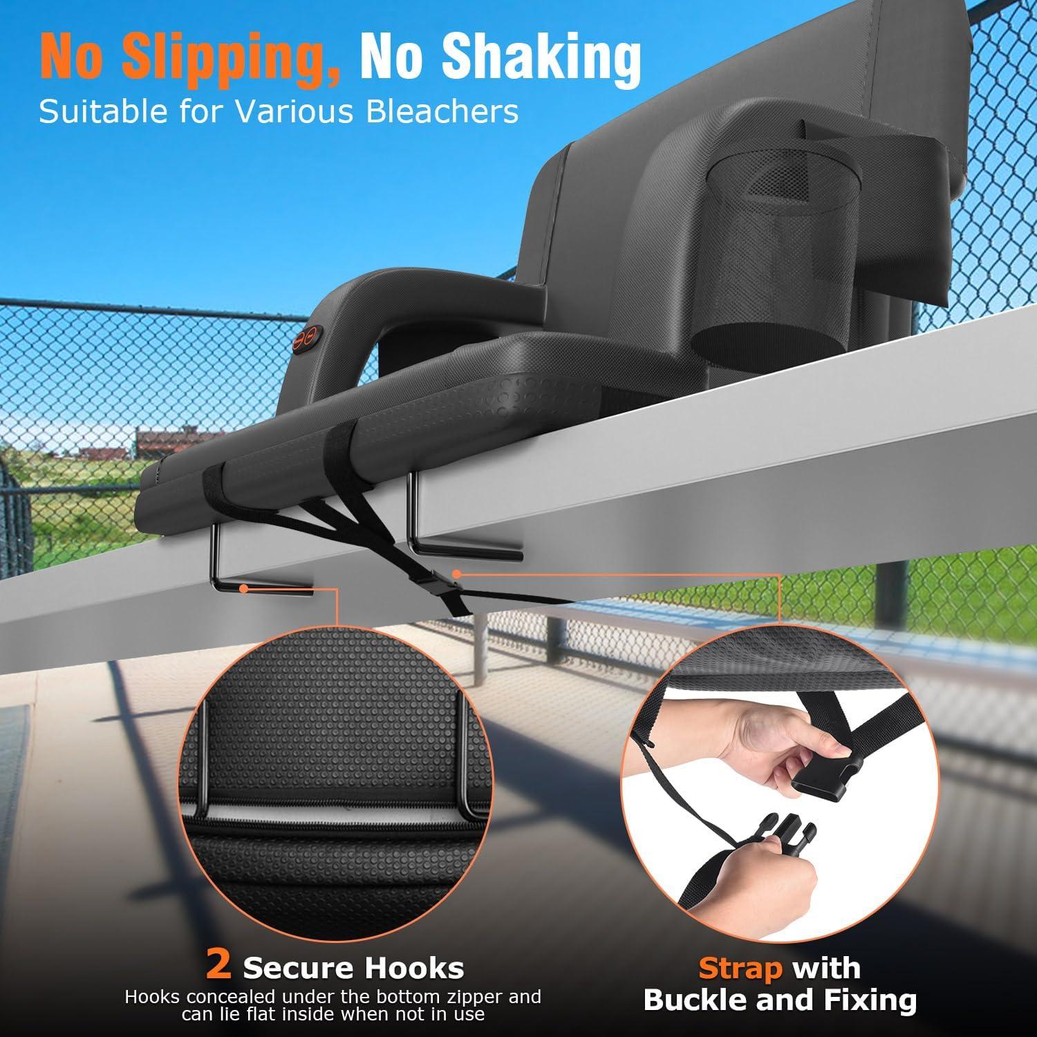 Asiento de Estadio Calentado Suteck 21" Negro con Respaldo