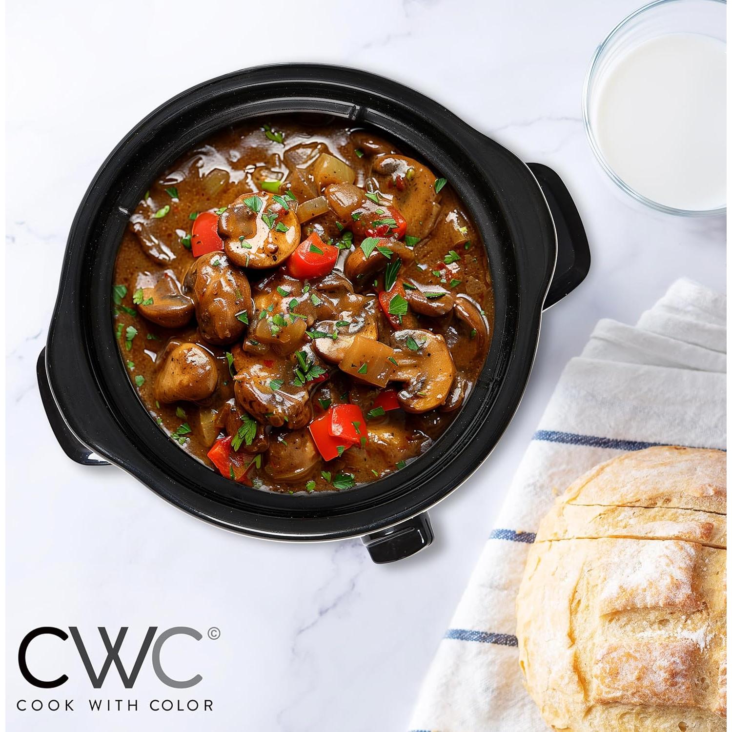 Olla de Cocción Lenta COOK WITH COLOR 2QT Negra Cerámica