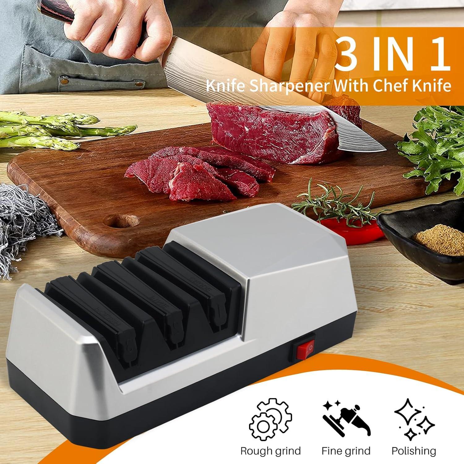 Afilador de cuchillos eléctrico Jovant 3 etapas con diamante