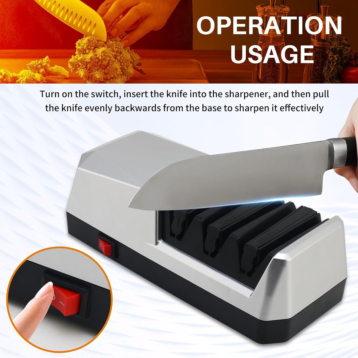 Afilador de cuchillos eléctrico Jovant 3 etapas con diamante