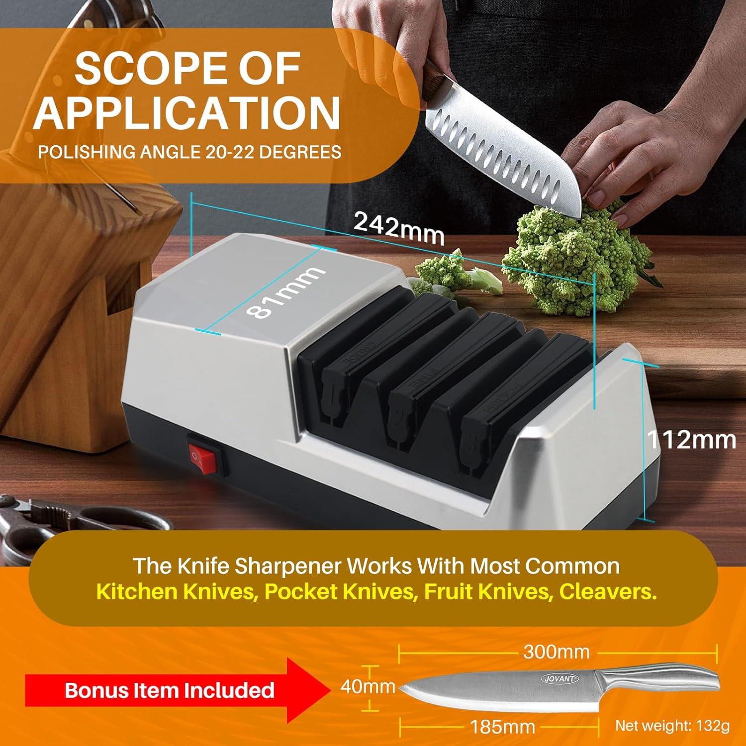 Afilador de cuchillos eléctrico Jovant 3 etapas con diamante