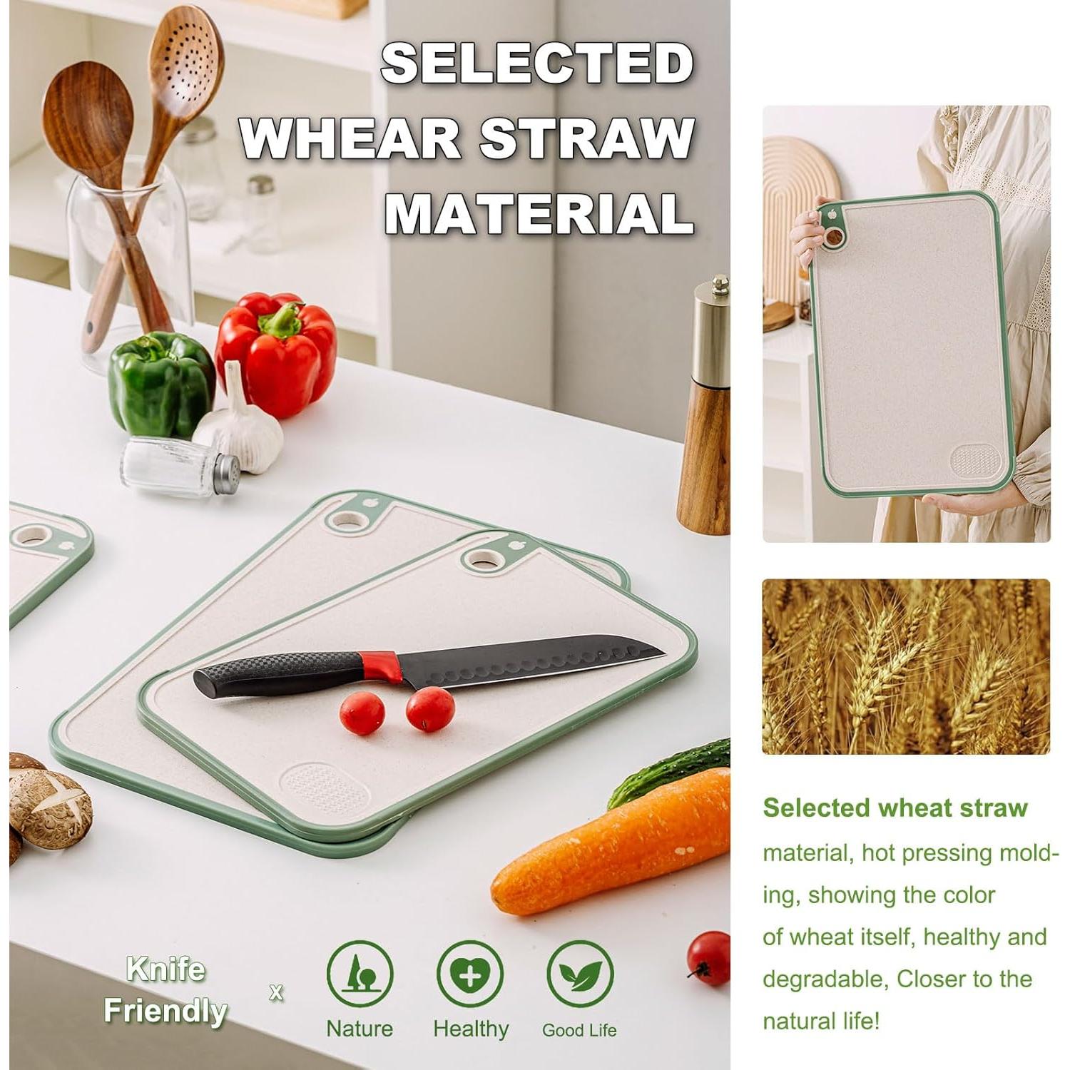 Juego de 3 Tablas de Cortar Aroplor de Paja de Trigo 43x30cm