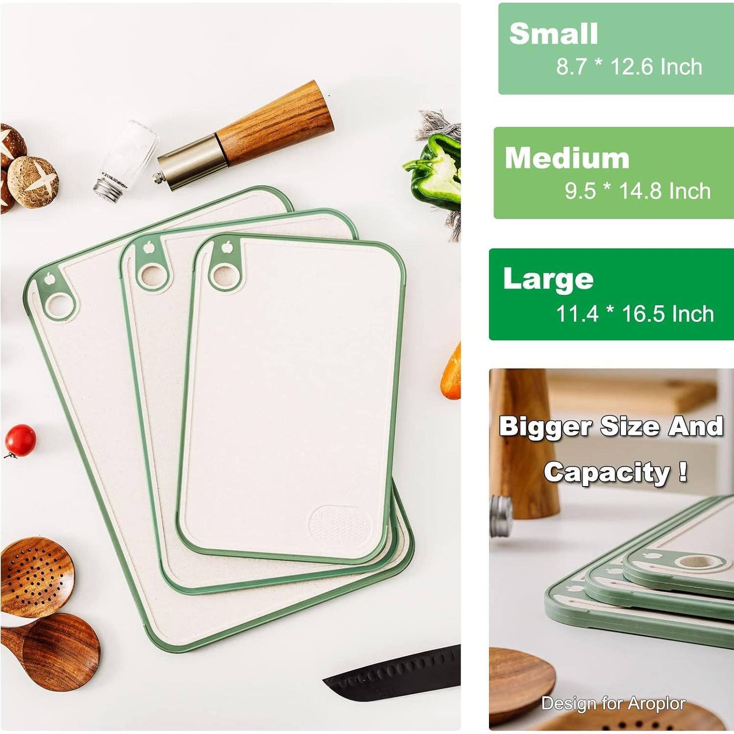 Juego de 3 Tablas de Cortar Aroplor de Paja de Trigo 43x30cm