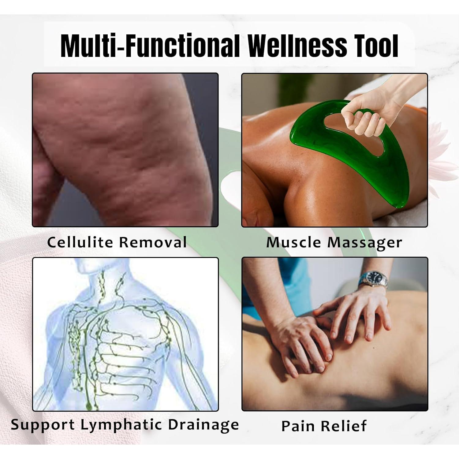 Gua Sha Grande RAAFI Rosa para Drenaje Linfático y Celulitis