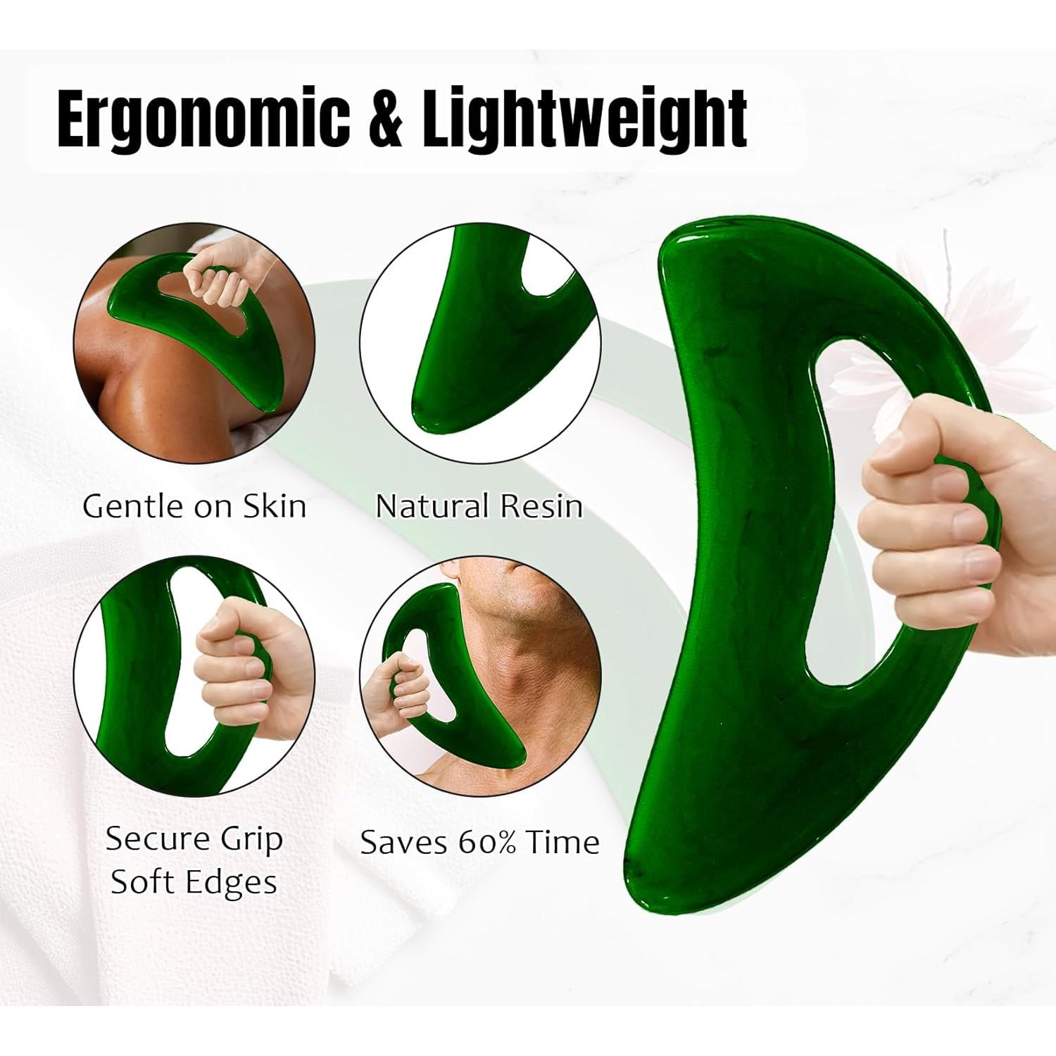 Gua Sha Grande RAAFI Rosa para Drenaje Linfático y Celulitis