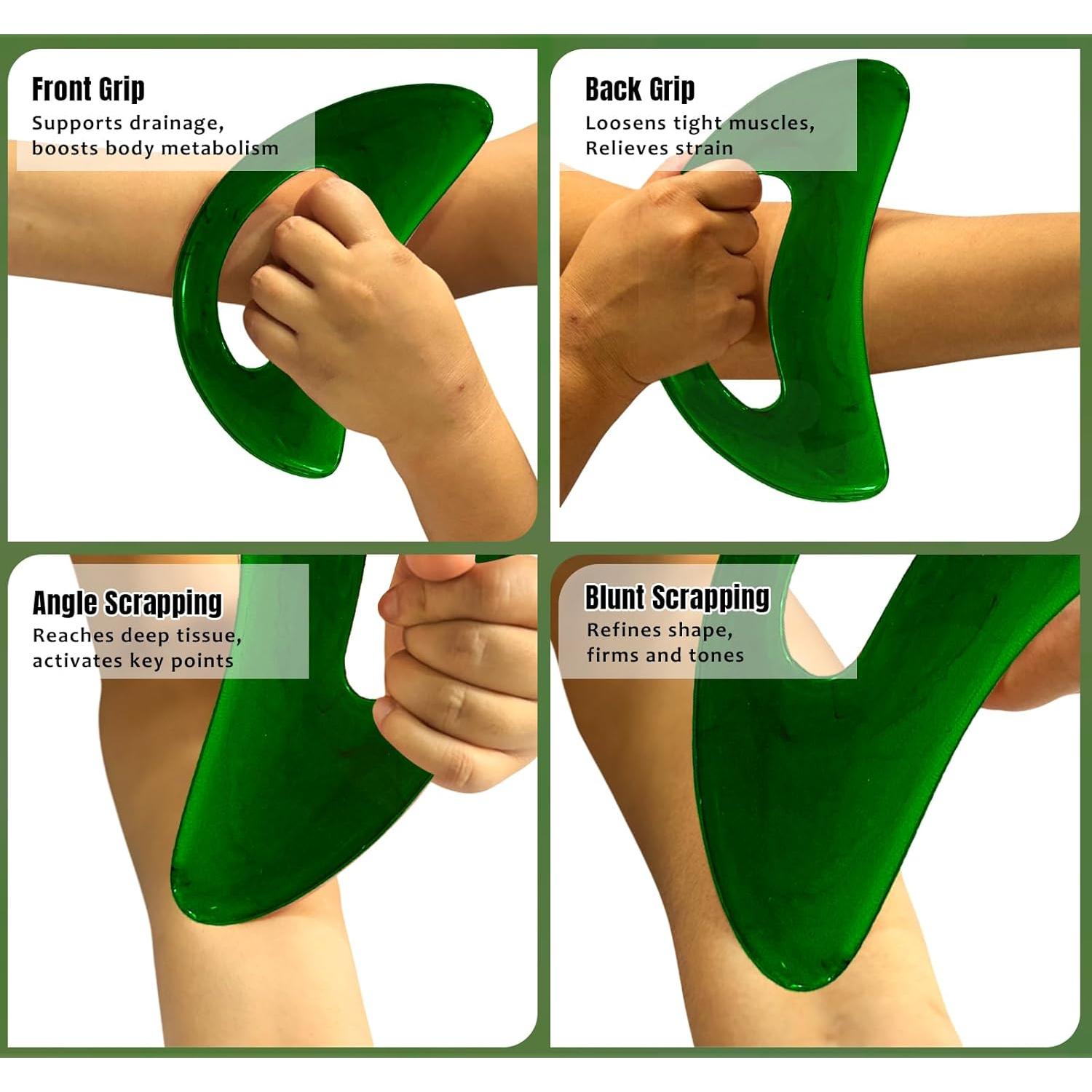 Gua Sha Grande RAAFI Rosa para Drenaje Linfático y Celulitis