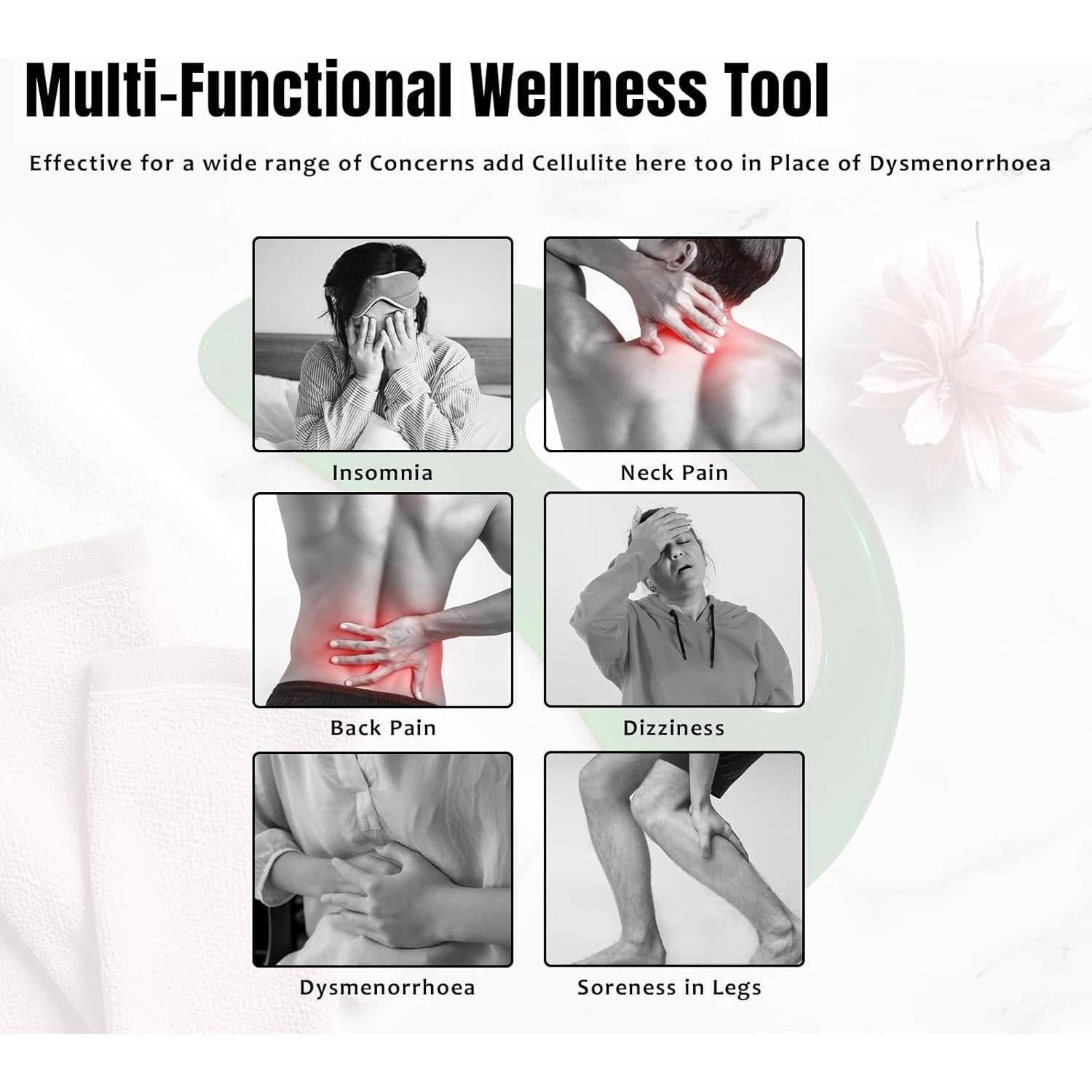 Gua Sha Grande RAAFI Rosa para Drenaje Linfático y Celulitis