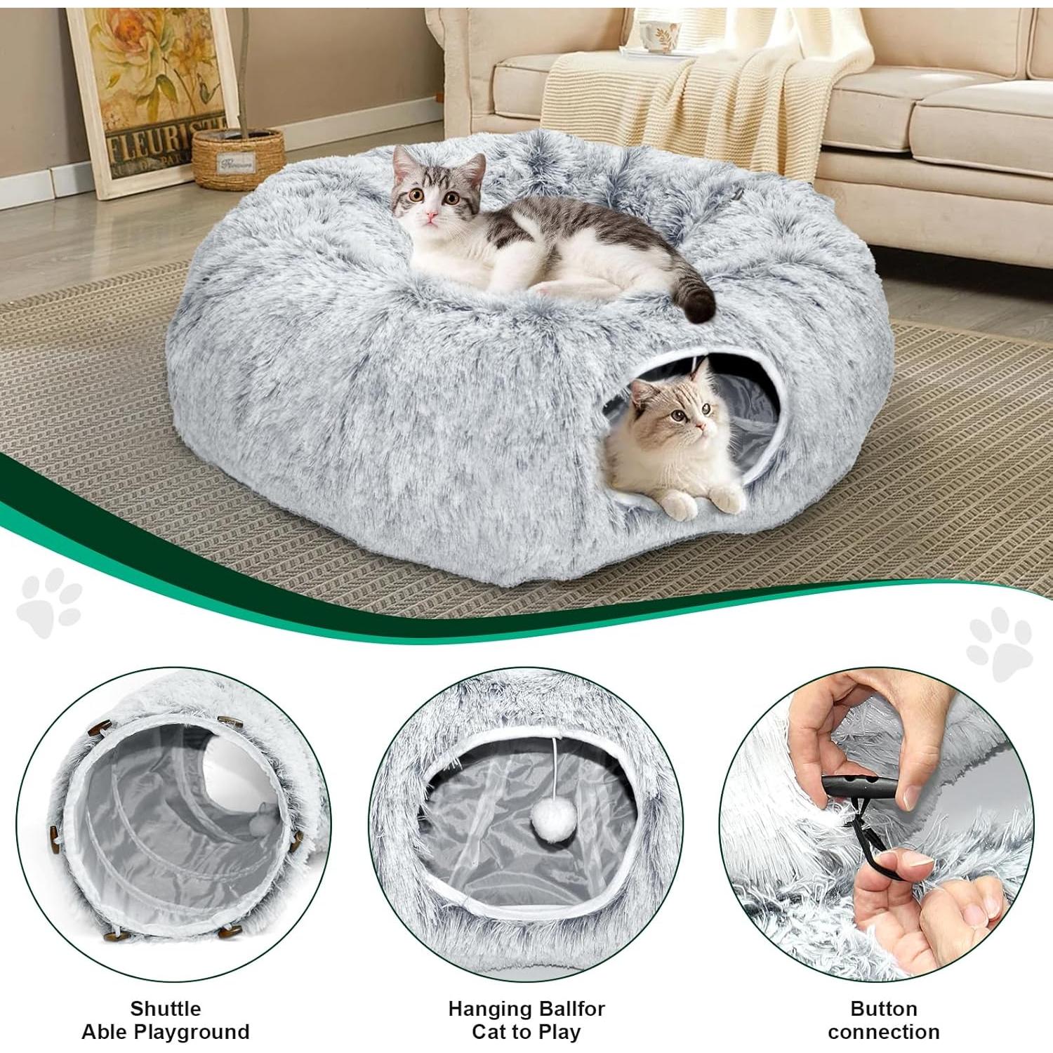 Túnel Interactivo para Gatos VIVOYAN XL con Alfombrilla Gruesa