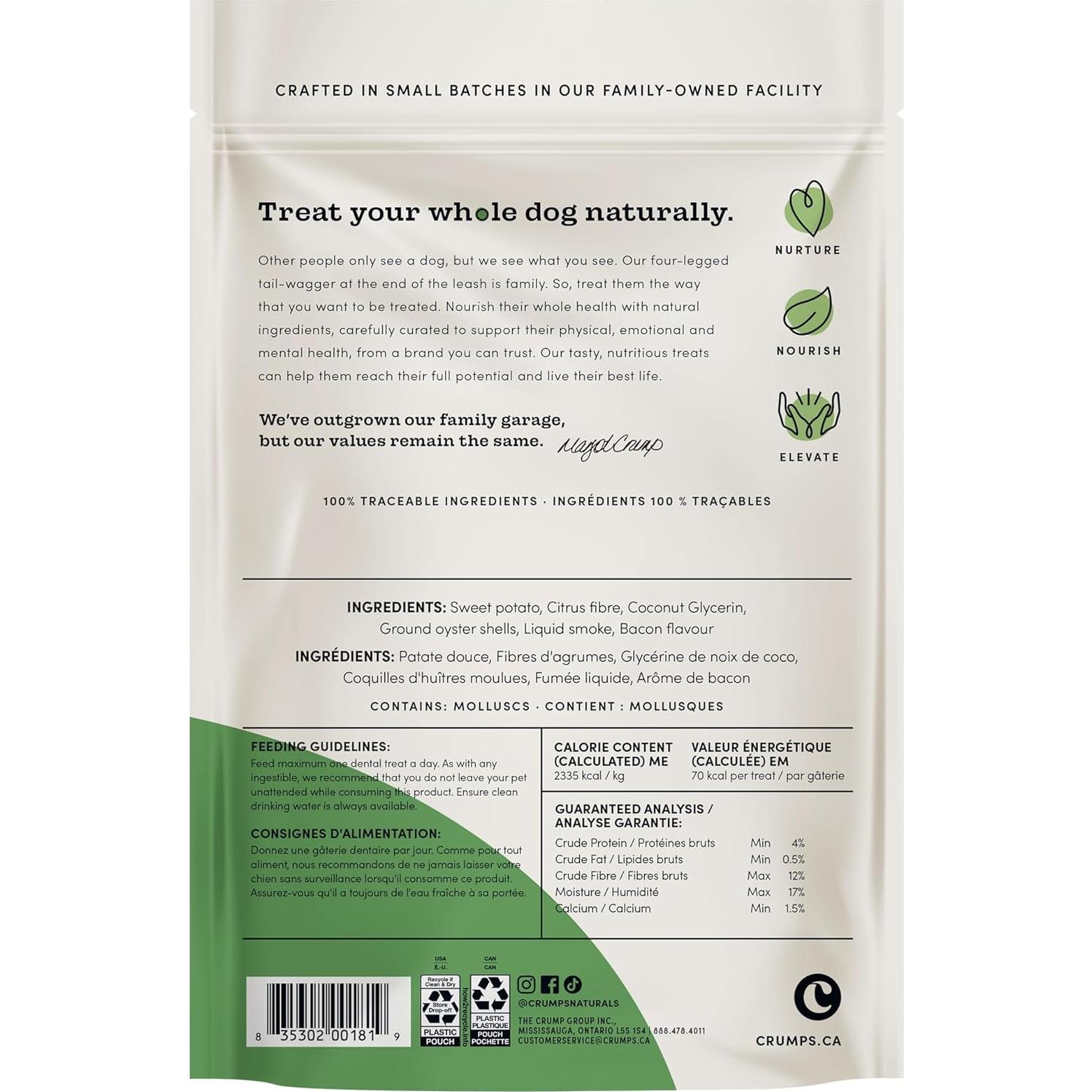 Golosinas Dentales para Perros Crumps' Naturals Tocino 10 Unidades