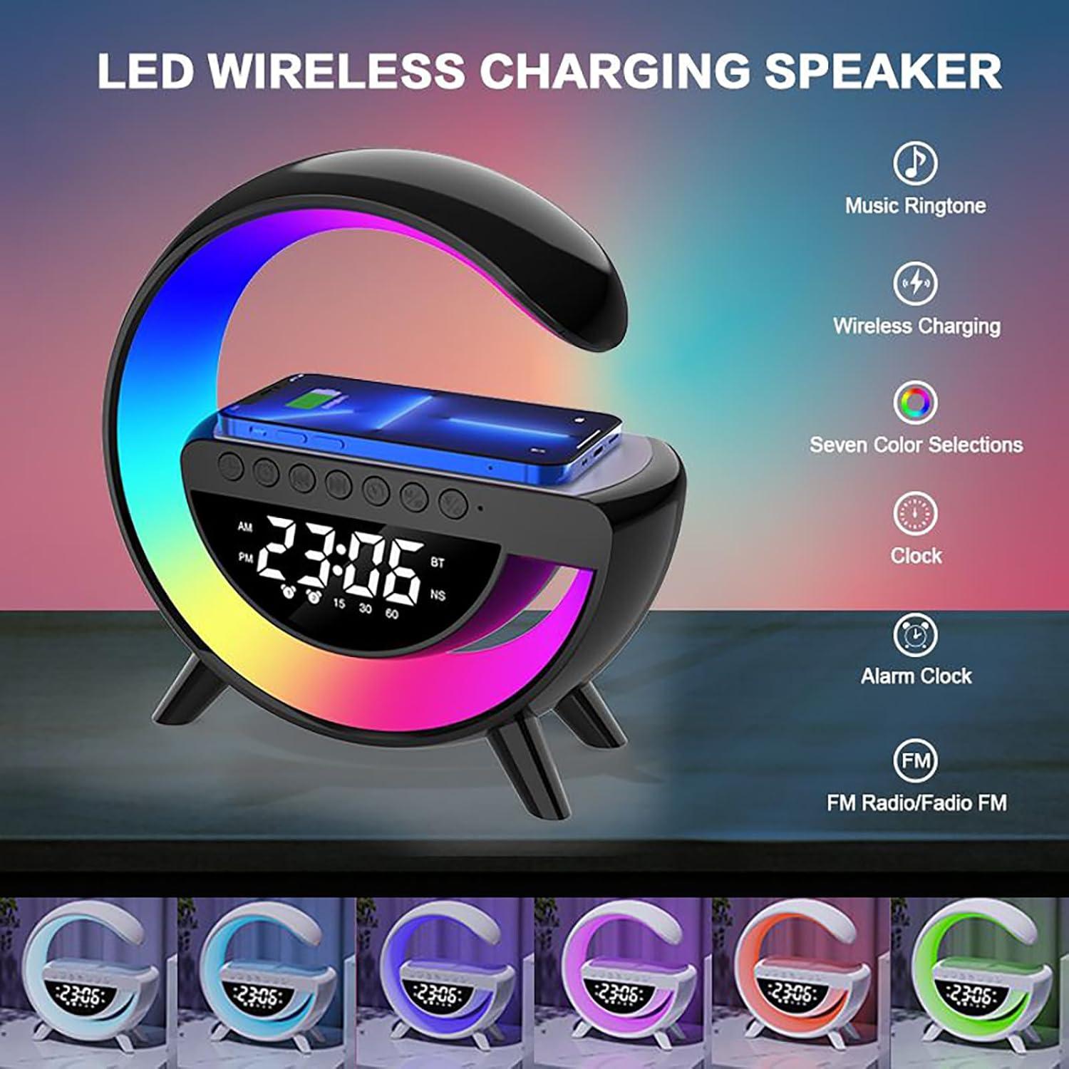 Lámpara de Mesa LED con Carga Inalámbrica y Altavoz Bluetooth